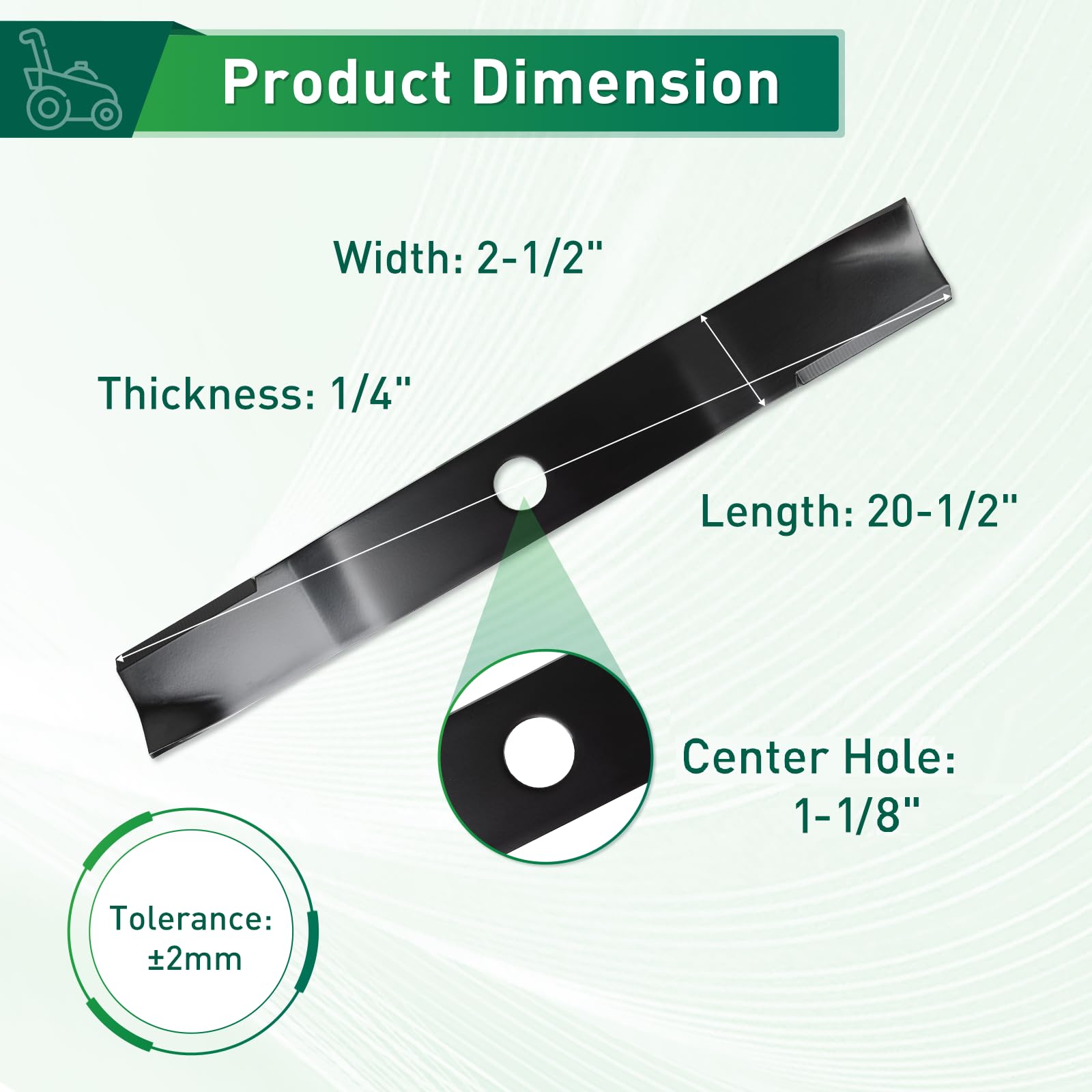 Paquete de 3 cuchillas para cortacésped de baja elevación – Compatible con Ku bo ta RCK60P-781Z de 60 pulgadas – Sustituye a la pieza OEM # K5645-34340