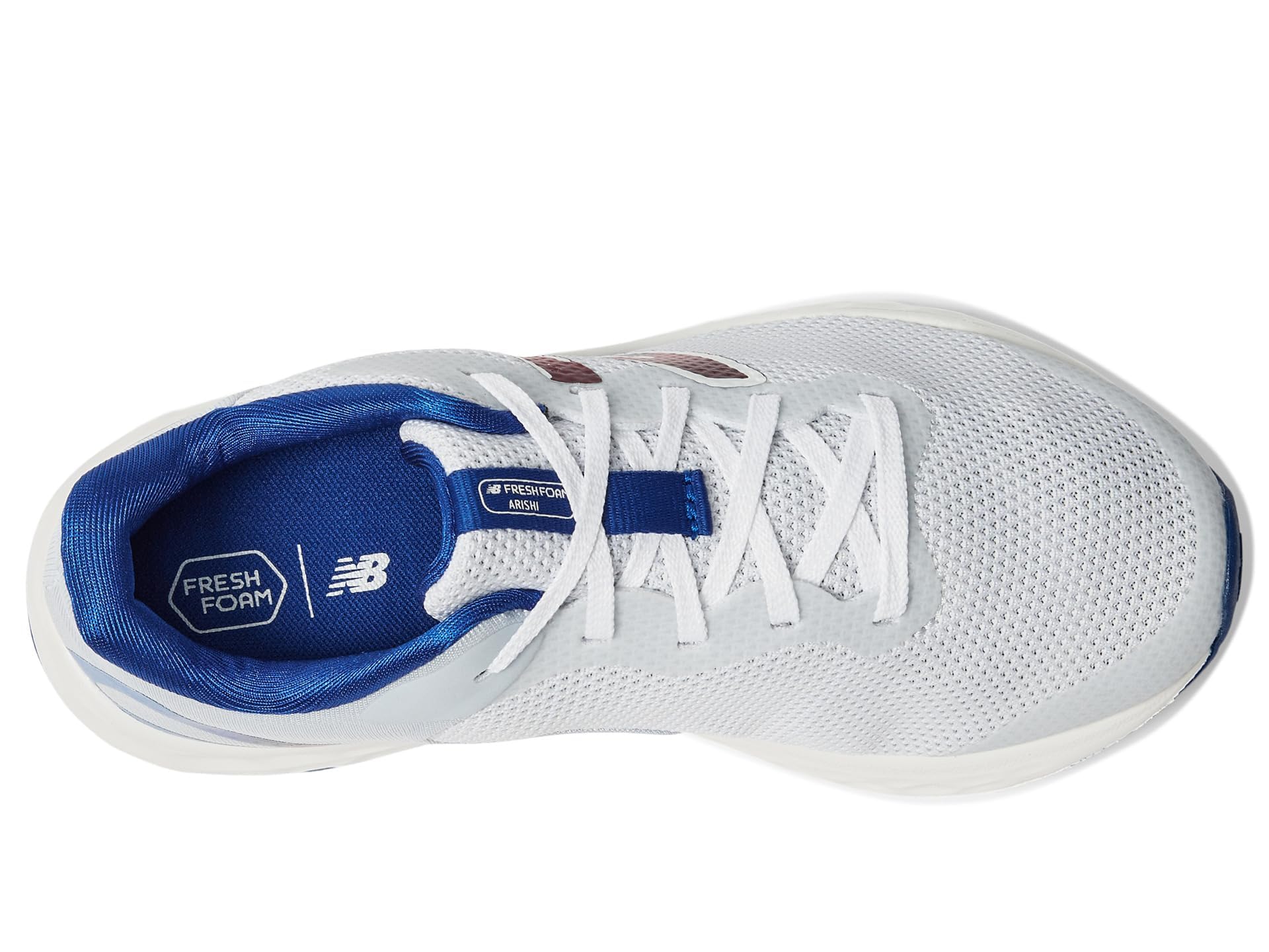 New Balance Tenis Arishi Fresh Foam v4 para niños, Cuarzo Gris/Team Royal/Team Red, 4 Wide Big Kid