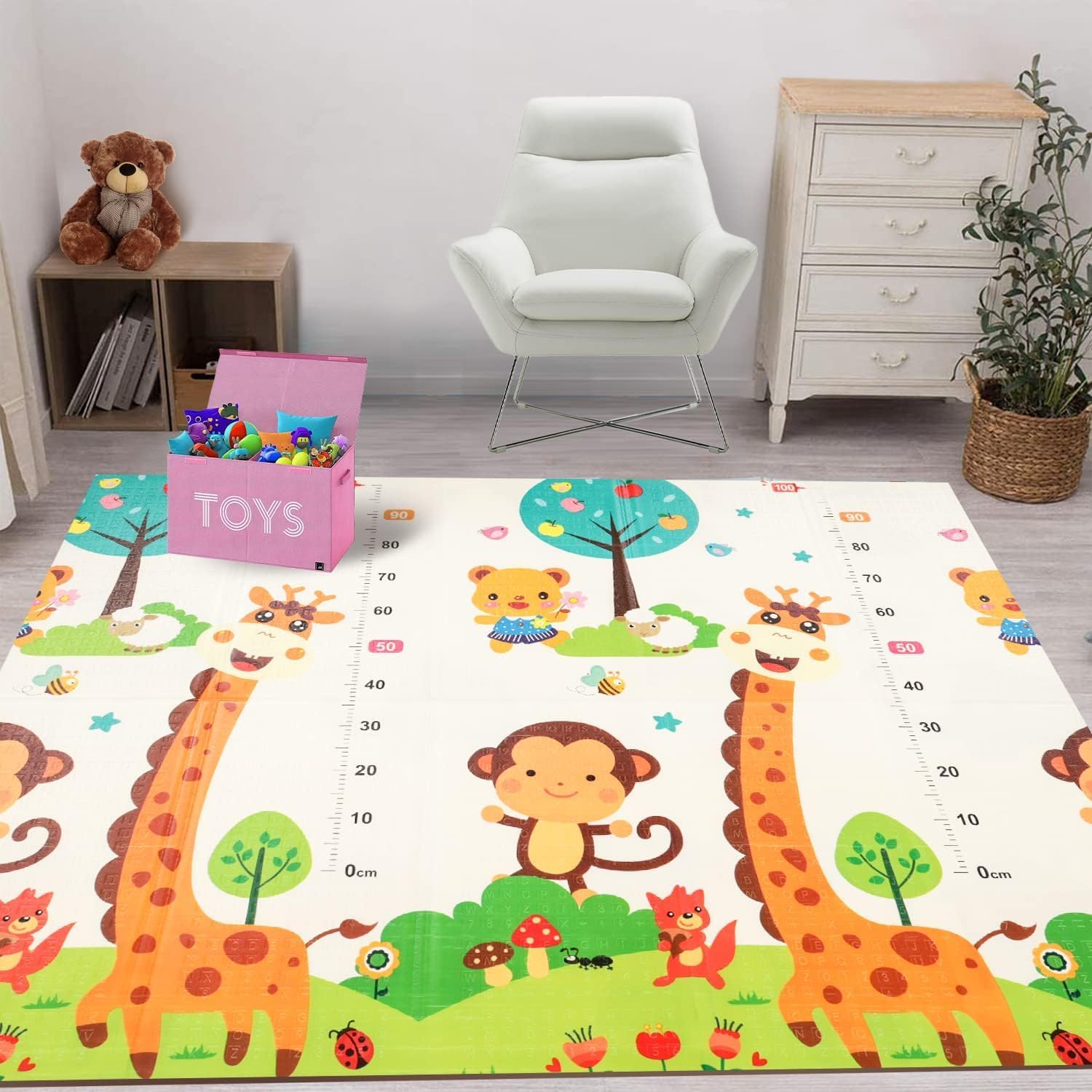 KESI ORNAMENTS Premium Baby Playmat, Soft, Reversible, Easy to Clean, Waterproof & Portable-Non-Toxic BPA Free | Foam Play Mat for Babies, Toddlers, Infant(Jungle Theme),Multicolor