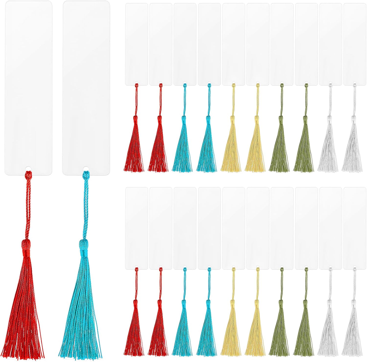 Lusofie 60Pcs Clear Acrylic Bookmark, 30Pcs Acrylic Bookmark Blanks