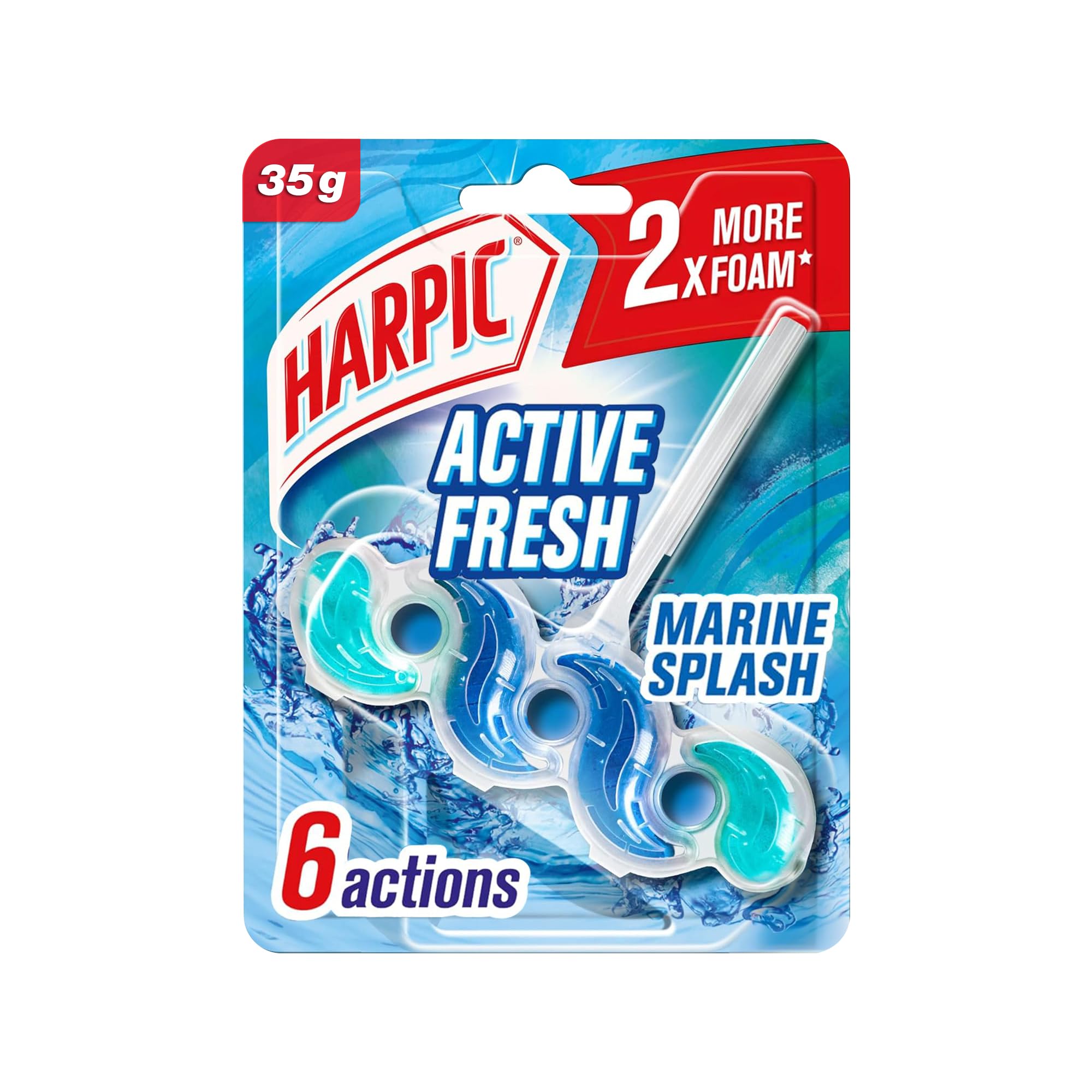 Active Fresh Water Toilet Cleaner Rim Block, Marine Splash Scent, 35g