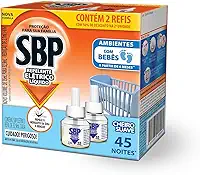 Repelente Elétrico Líquido SBP 45 Noites Cheiro Suave com 2 unidades de 32.9ml