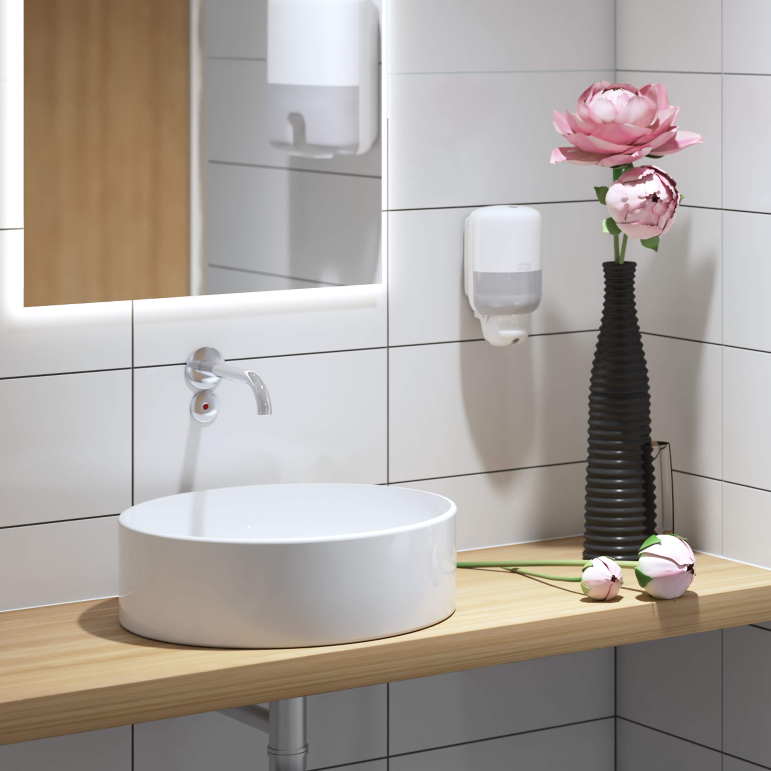 Tork Mini distributeur murale de soins pour la peau blanc S2, certifié facile d'utilisation, gamme Elevation, 561000