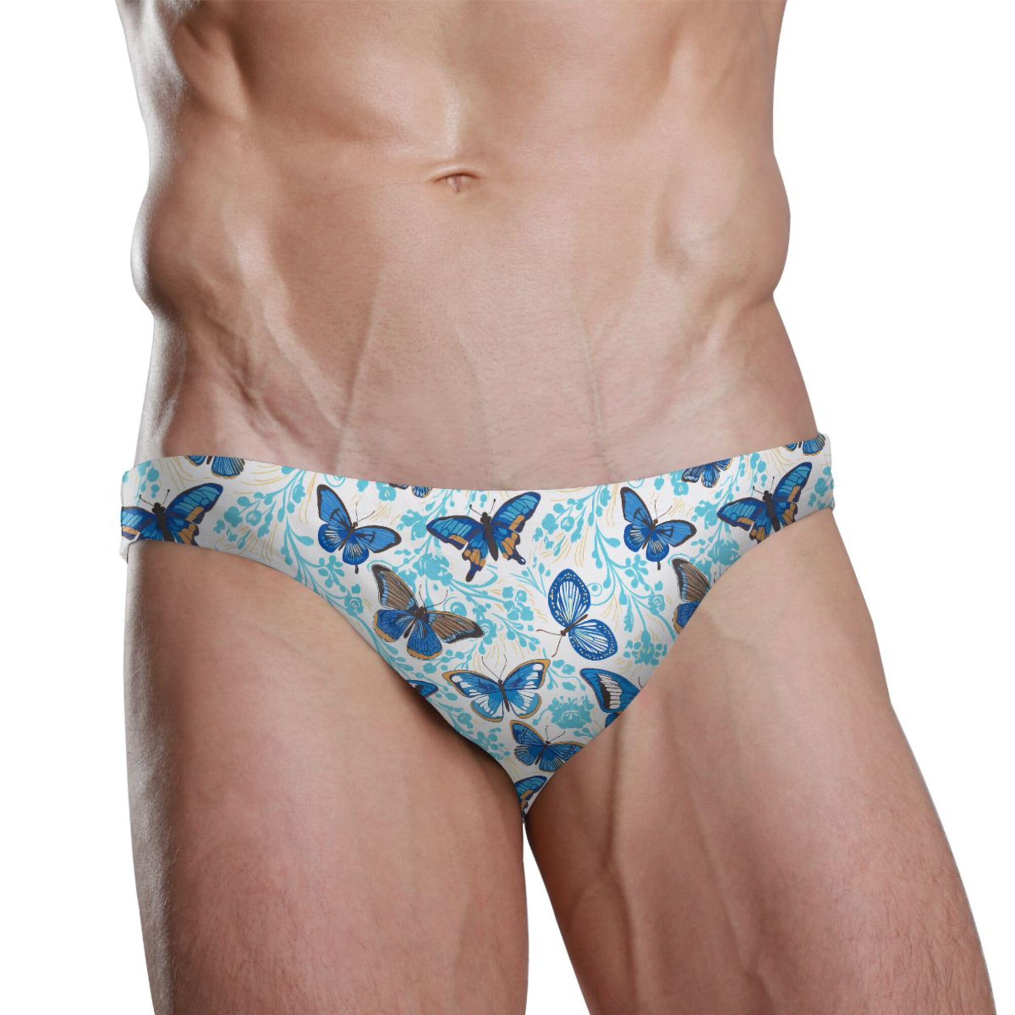 Butterfly Flowers Swim Briefs for Men Swimsuit Bikini Swimwear XXXL B0403970
