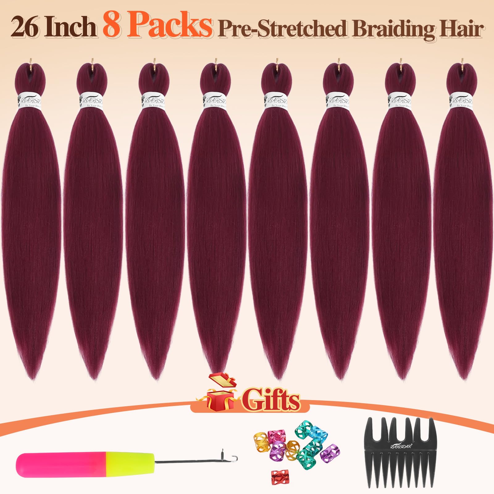 BARSDAR Pre stretched Braiding Hair - Image 2