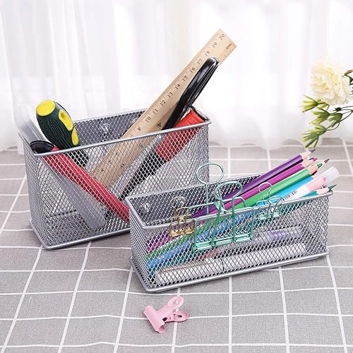 Miniatura 8 de Caja de almacenamiento de cesta magnética de malla de alambre para refrigerador, organizador de maquillaje de pluma