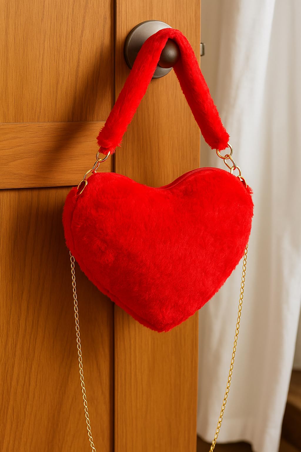 CULT FACTORY Pretty Baby Bag Love Shape Purse for Kids Girls Mini Hand Bag for Girls with Chain (Red) 2