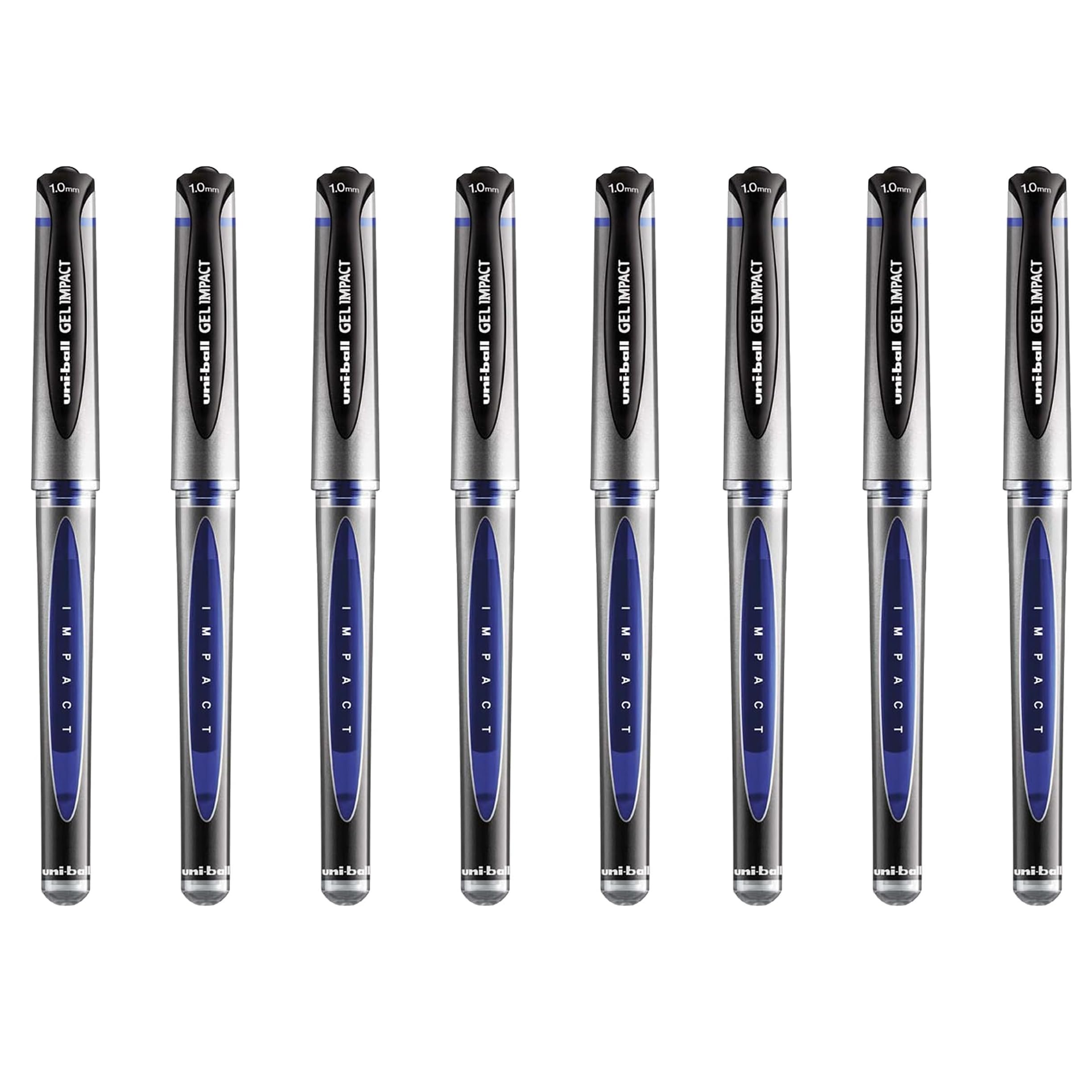 uni-ball UM-153S Gel Impact Broad Rollerball Pens - 1mm Nib, 0.6mm Line Width - Blue Ink (8), 1 unité (Lot de 8)