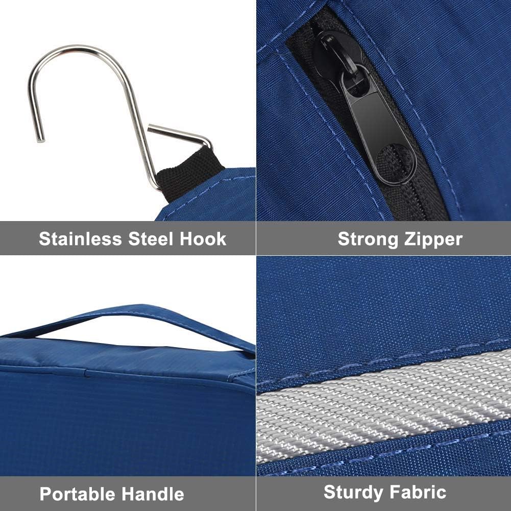 jiemei Hanging Toiletry Bag Waterproof, Travel Wash Bag for Men & Women with 4 Compartments, Foldable Compact Size - Image 4