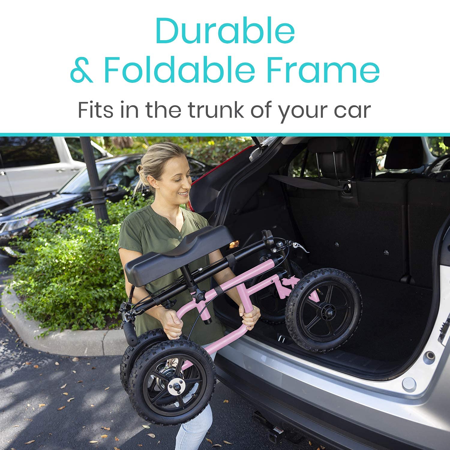 Vive Mobility All Terrain Knee Scooter Walker for Foot Injuries Adult