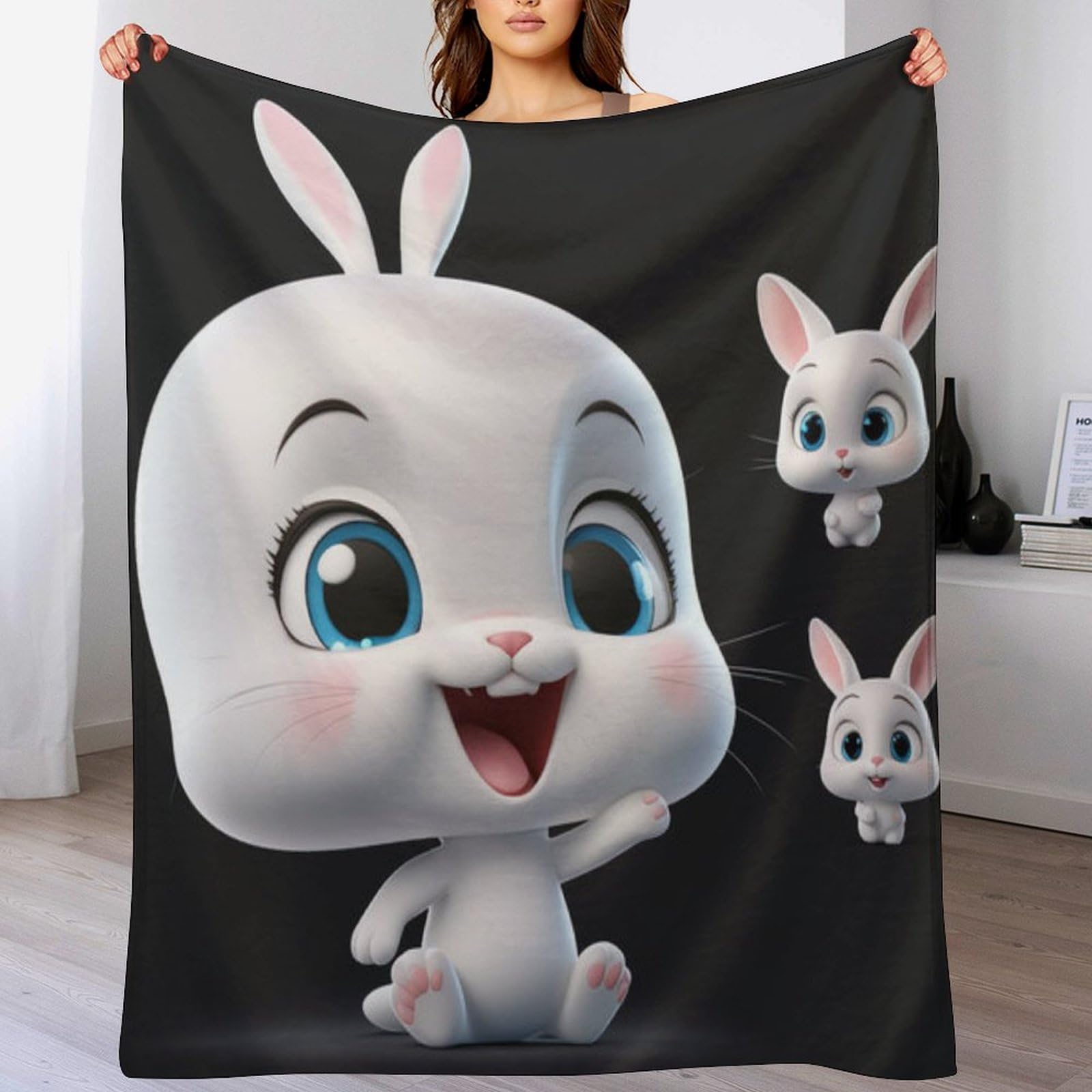 Couverture polaire lapin flanelle pour stopper le froid sur le canapé ou au lit