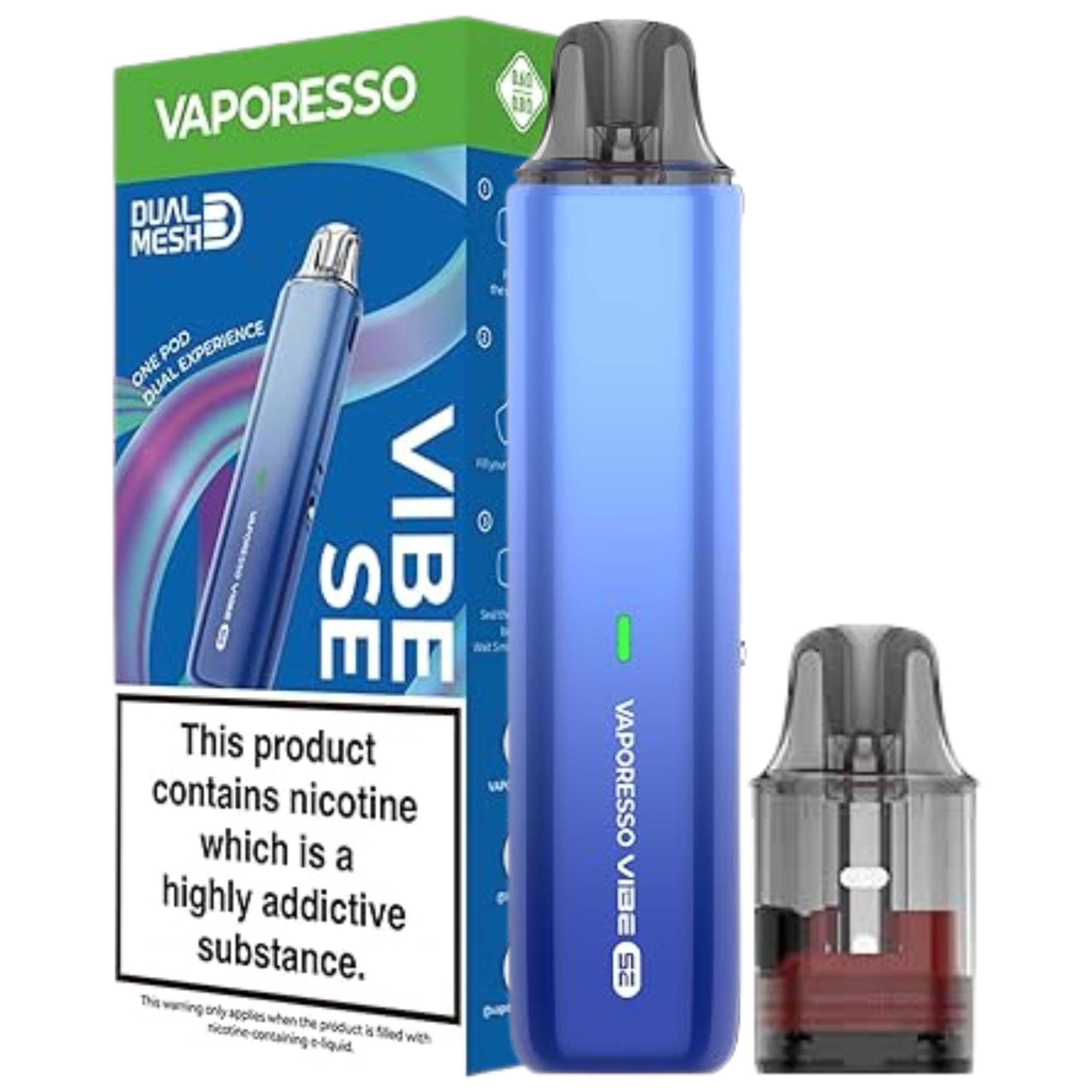 vaporesso vibe se liquid Vaporesso Vibe SE Pod Kit, 1100mAh Built-In Battery, 2 Power Modes,  Side-Filling Replacement Pods, No E-Liquid, No Nicotine (Blue):  Amazon.co.uk: Electronics & Photo