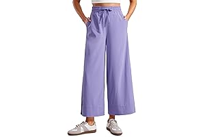 crz yoga pants: Lightweight Wide Leg Cropped Pants