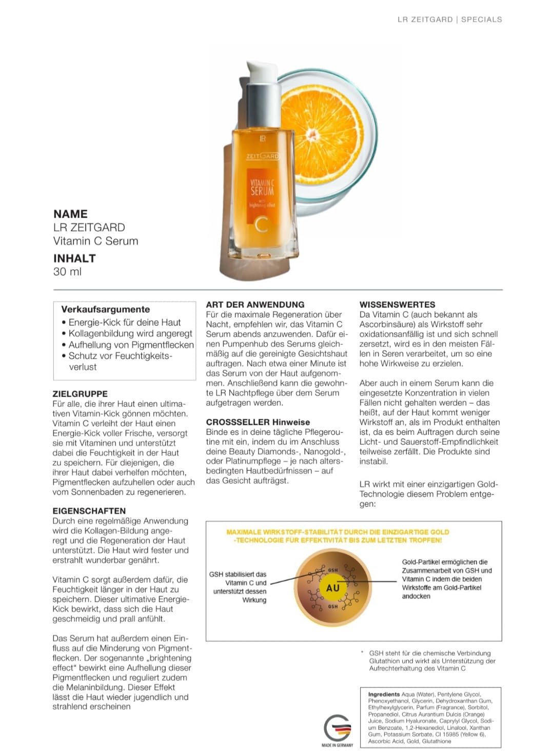 Vitamin C Serum – Hochkonzentrierter Glow Booster mit Gold-Technologie | Anti-Aging Gesichtsserum gegen Pigmentflecken & Falten | Für ebenmäßigen Teint & Kollagen-Aufbau | 30 ml