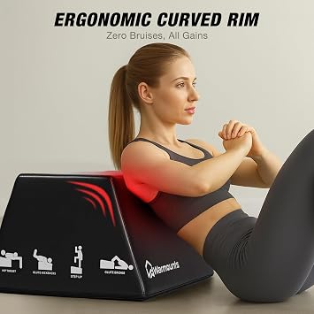 WARMOUNTS Hip Thrust Bench, Multi-Functional Hip Thrust Machine for Strength Training, Glute Bridge Box with Handle, Non-Slip Pad and Smooth Rim Design, for Home and Gym, 700LB Load Capacity