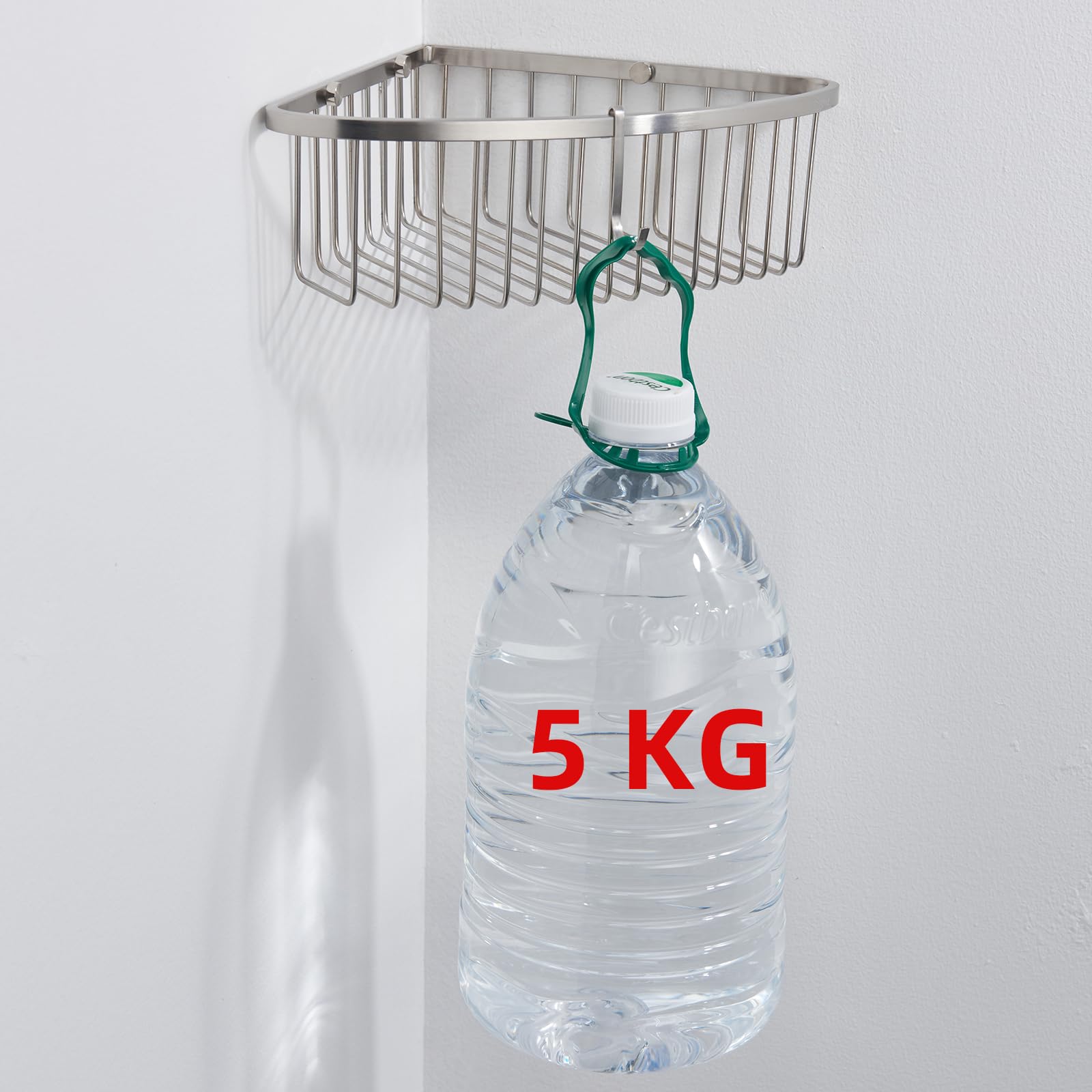 Cesta de ducha esquinera – Estante de ducha de baño de acero inoxidable/organizador para almacenamiento de ducha – Estante de esquina de pared resistente – Juego de 2