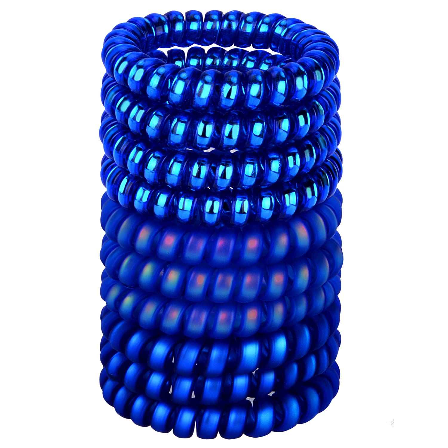 JessLab Spiral Hair Ties for Women, 10-Pack Traceless No-Damage Ponytail Holders, Coils Hair Bands for Girls, Assorted Colors