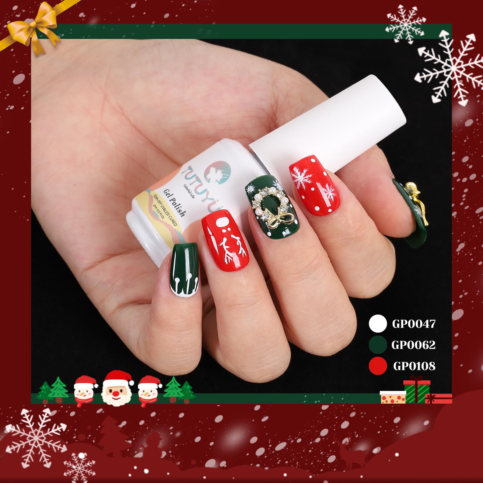 TUTUYU Gel Rosso Cremisi - 12ml - Vellutato festivo di Natale