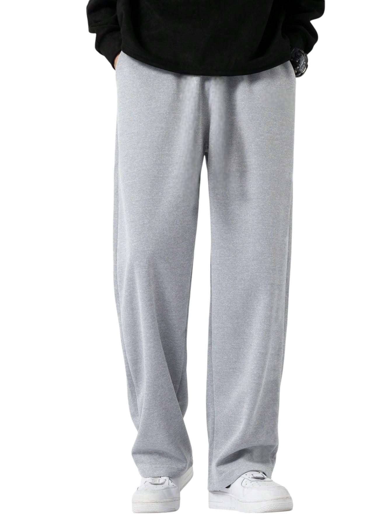 dockstreet Men's/Unisex Open Bottom Drawstring Pure Cotton Stretchable Baggy Jogger Pants-picture-11