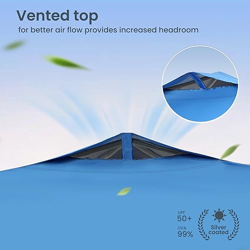 Miniatura 3 de PHI VILLA Toldo de 12 x 10 pies con bloqueo UV con kits de hardware, toldo para patio al aire libre, eventos de jardín, gris