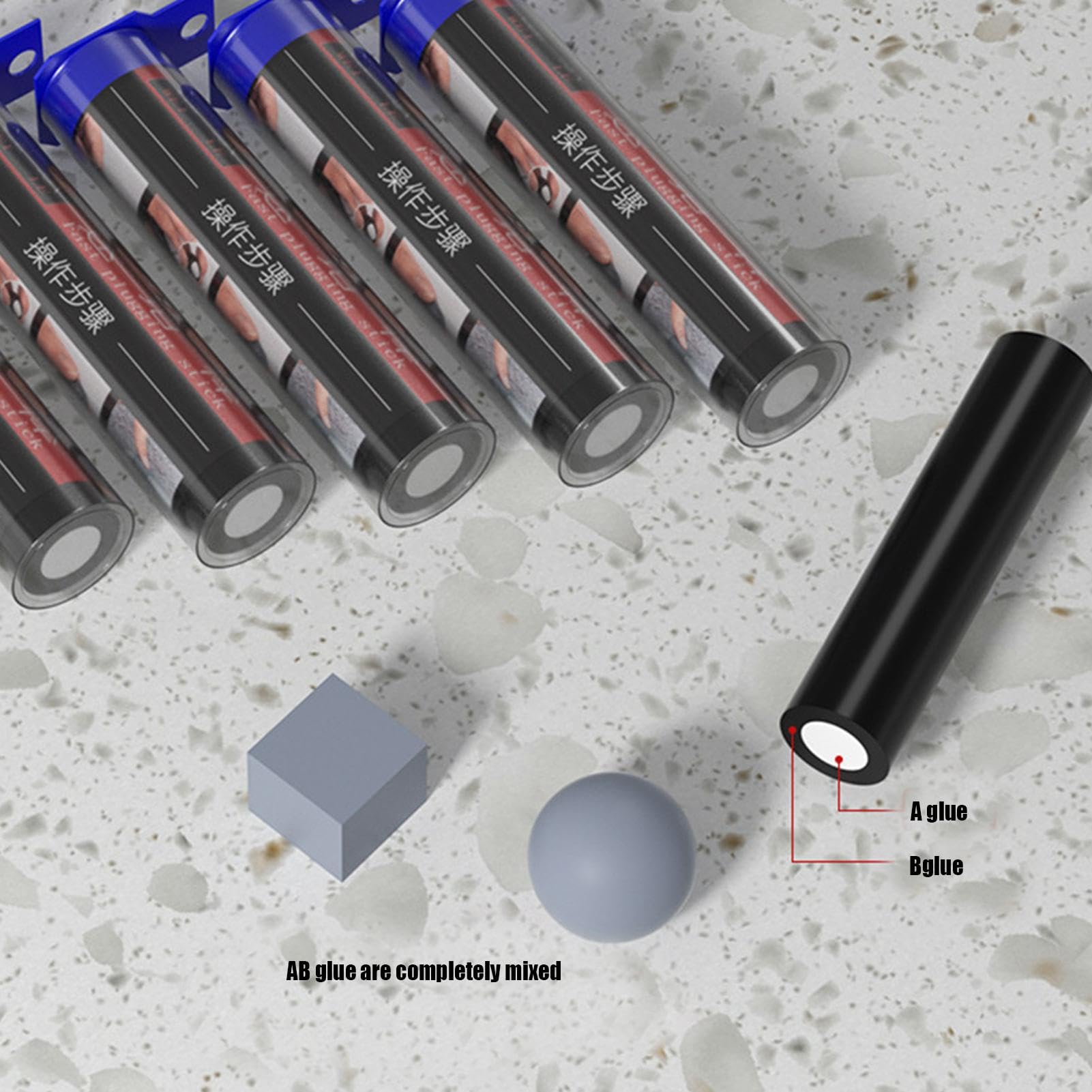 Mastice epossidico, mastice epossidico per metallo - Stucco per incollaggio e riparazione,Stucco riempitivo metallico per soluzioni rapide in ceramica, acrilico, metallo, pietra, legno, vetro