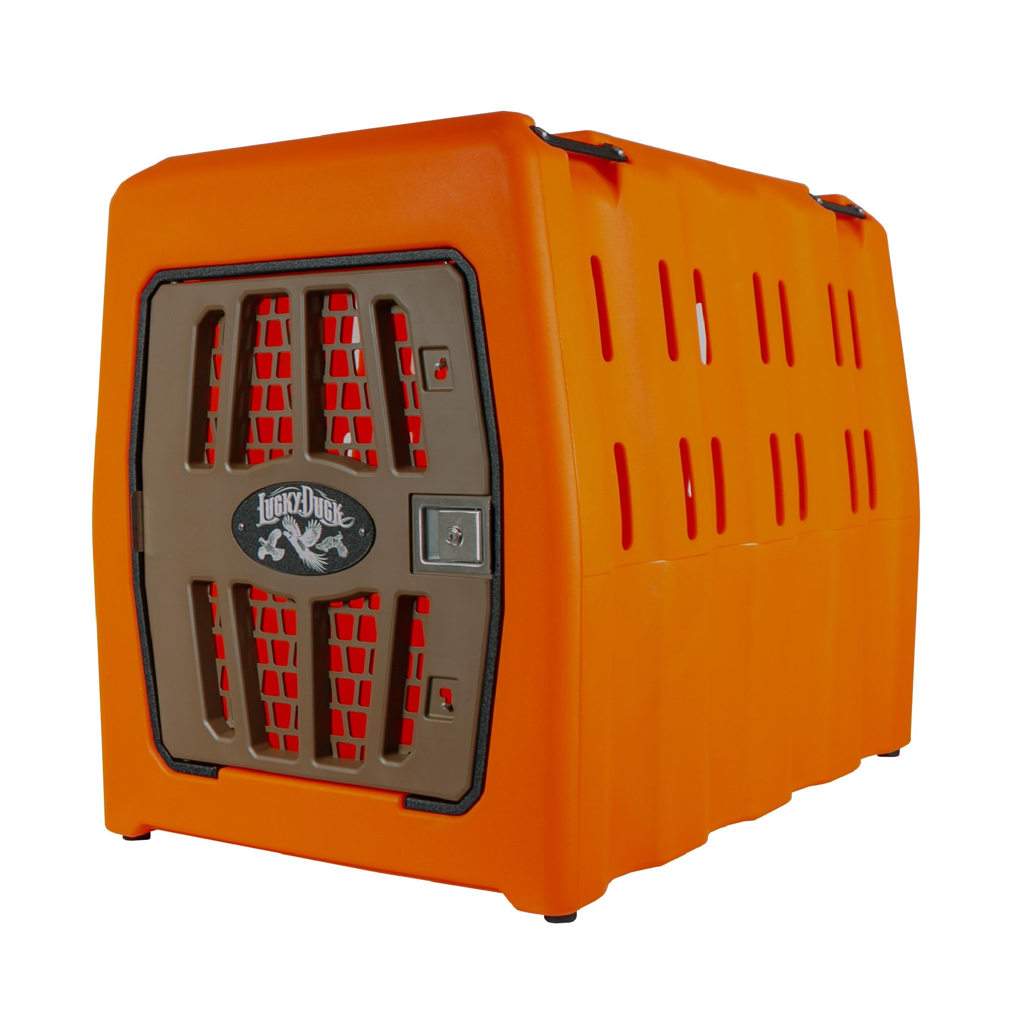 Lucky Dog Kennel, Durable Crash Tested Portable Dog Crates, Large, Uplander (Orange)
