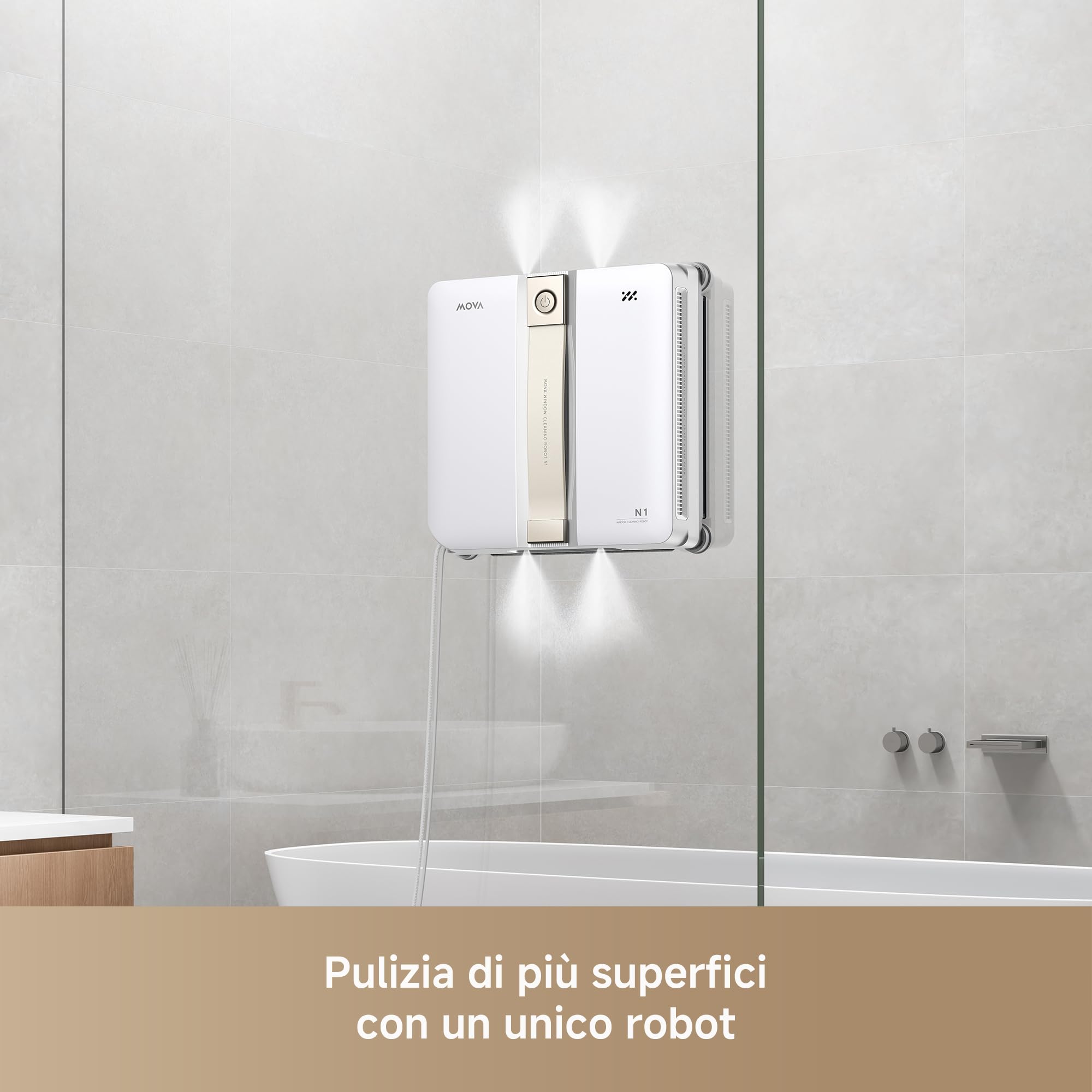 MOVA N1 Robot lavavetri, compatto, con nebulizzazione a doppia aletta, aspirazione da 8000 Pa, protezione di sicurezza, pianificazione intelligente del percorso con copertura completa, tutto in uno