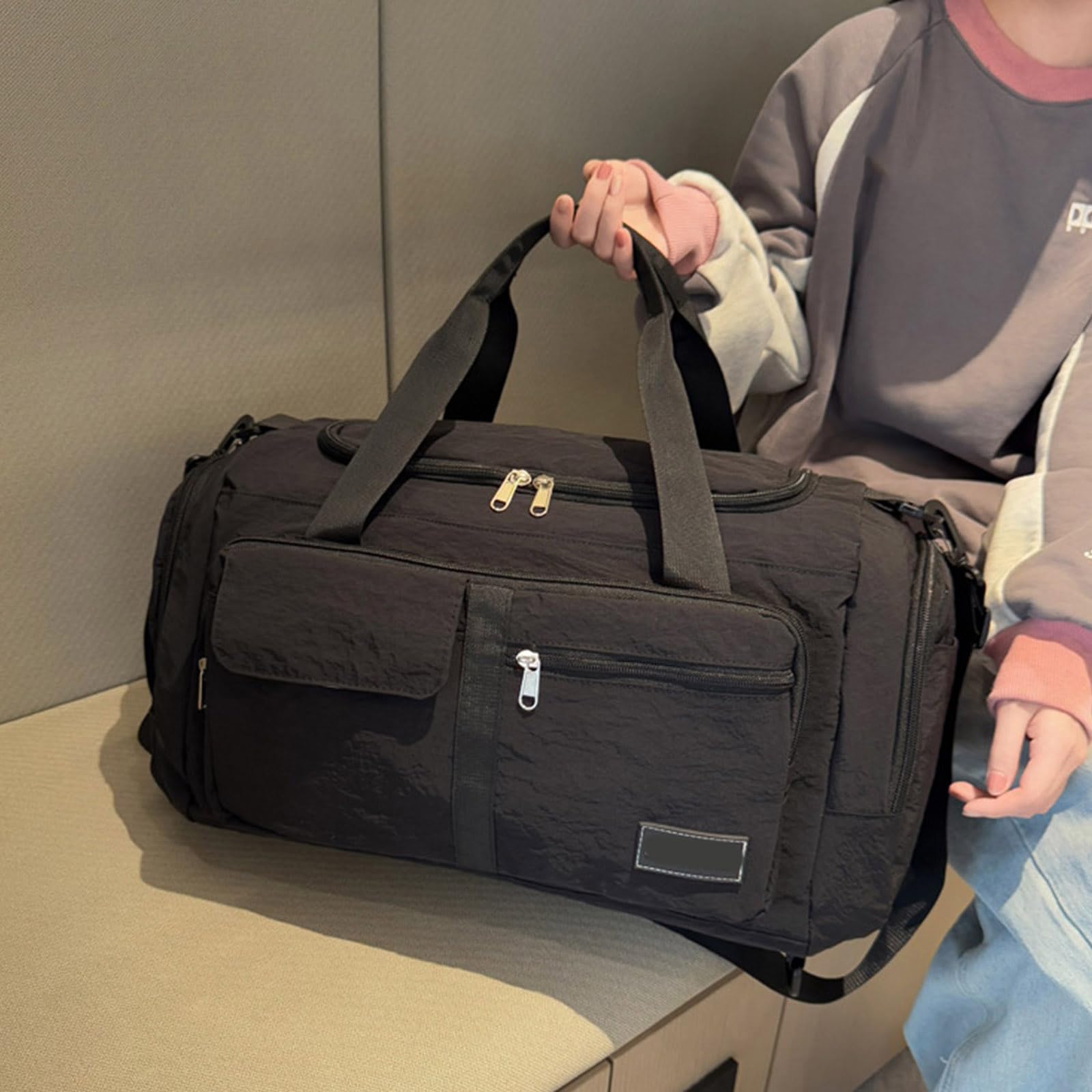 Bolsa de Gran Capacidad para Fitness, Mochila Plegable para Equipaje de Viaje, para Fines de Semana, para Vacaciones, Fitness, Gimnasio