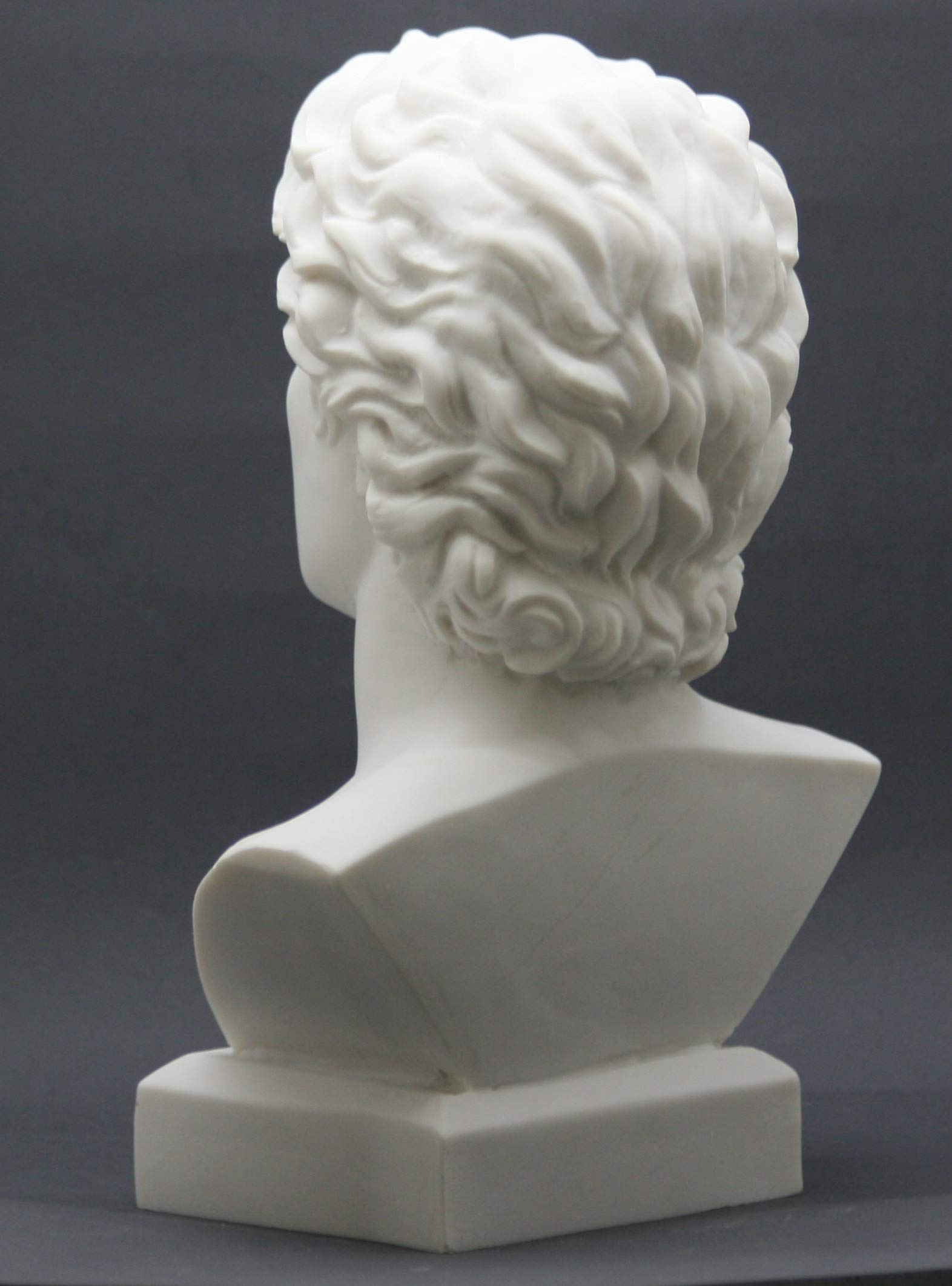 Alexander The Great Head Büste griechische Statue aus gegossenem Marmor, Skulptur 28 cm