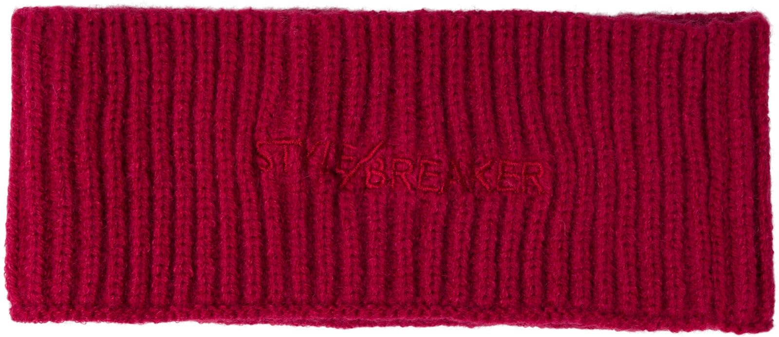 styleBREAKER Women's Knitted Headband with Ribbed Pattern, Logo Embroidery, Warm Winter Hairband, Headband 04026068, Colour:Claret-Red - Image 3