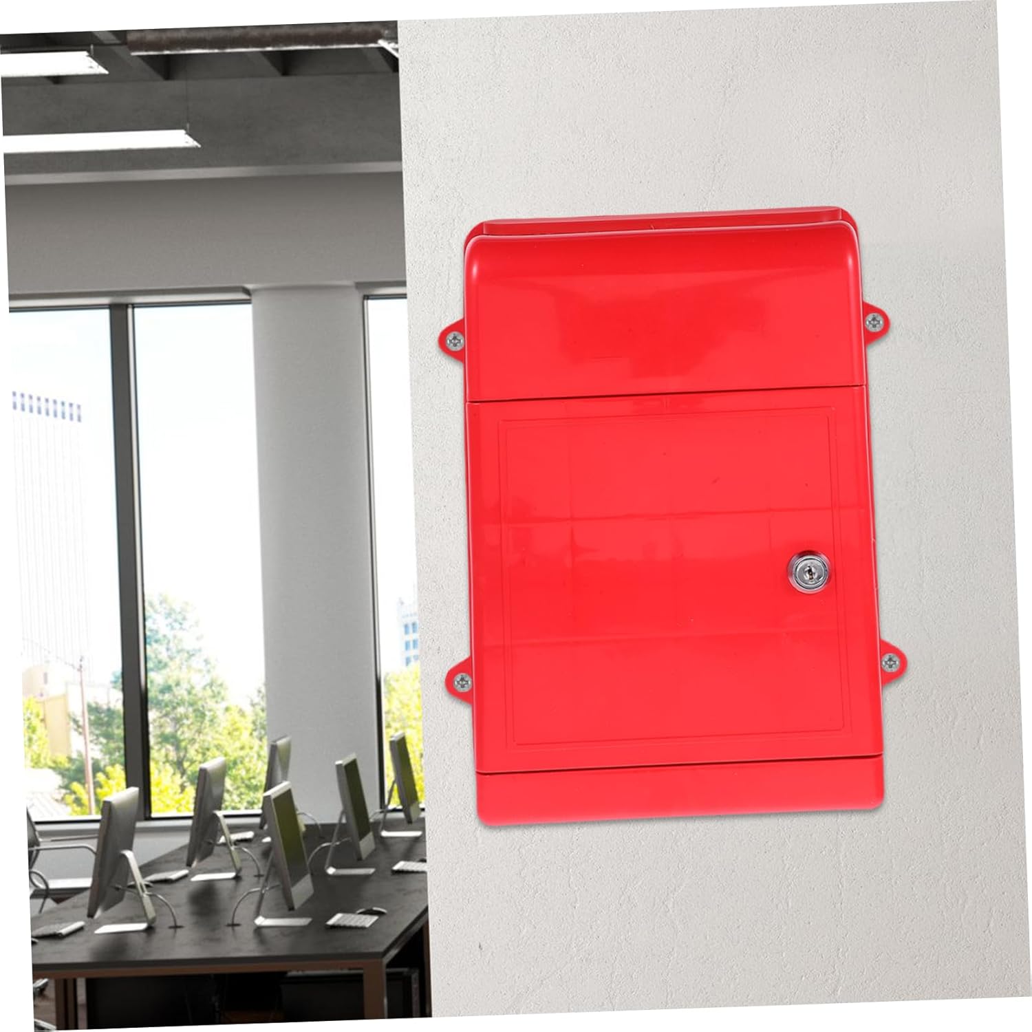 Lockable Wall Mount Mailbox Weatherproof Box Lock Collection Box for Cards Money