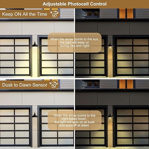 Miniatura 3 de Lámpara de pared con sensor de movimiento de 12 pulgadas para exteriores, con cuello de cisne, montaje en pared, del anochecer al amanecer, color