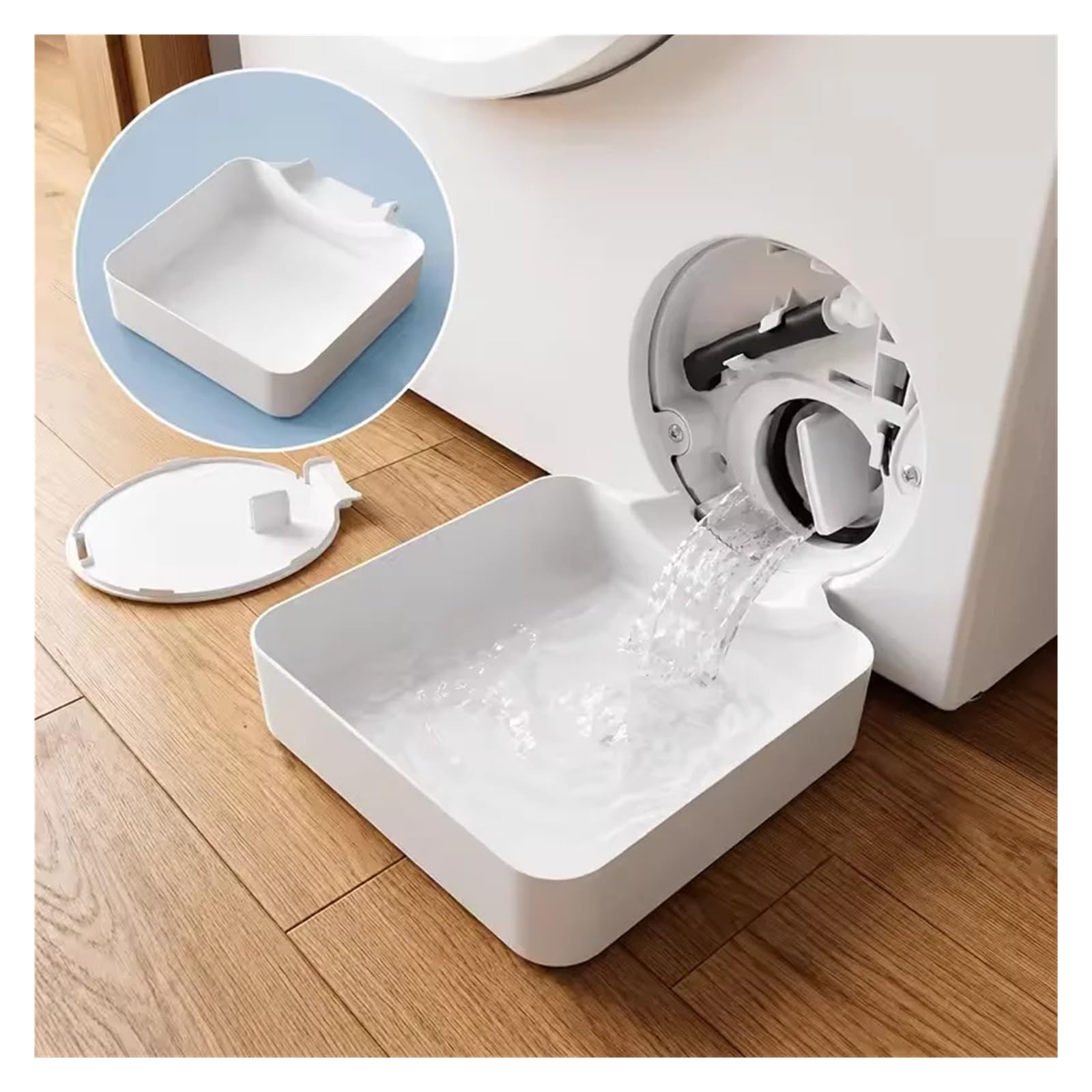 Vassoio for la raccolta dell'acqua della lavatrice, vassoio raccogligocce anti-traboccamento for di pelucchi e detriti | Il vassoio raccogligocce raccoglie acqua, lanugine e detriti for evitare traboccamenti e mantenere in ordine(White)