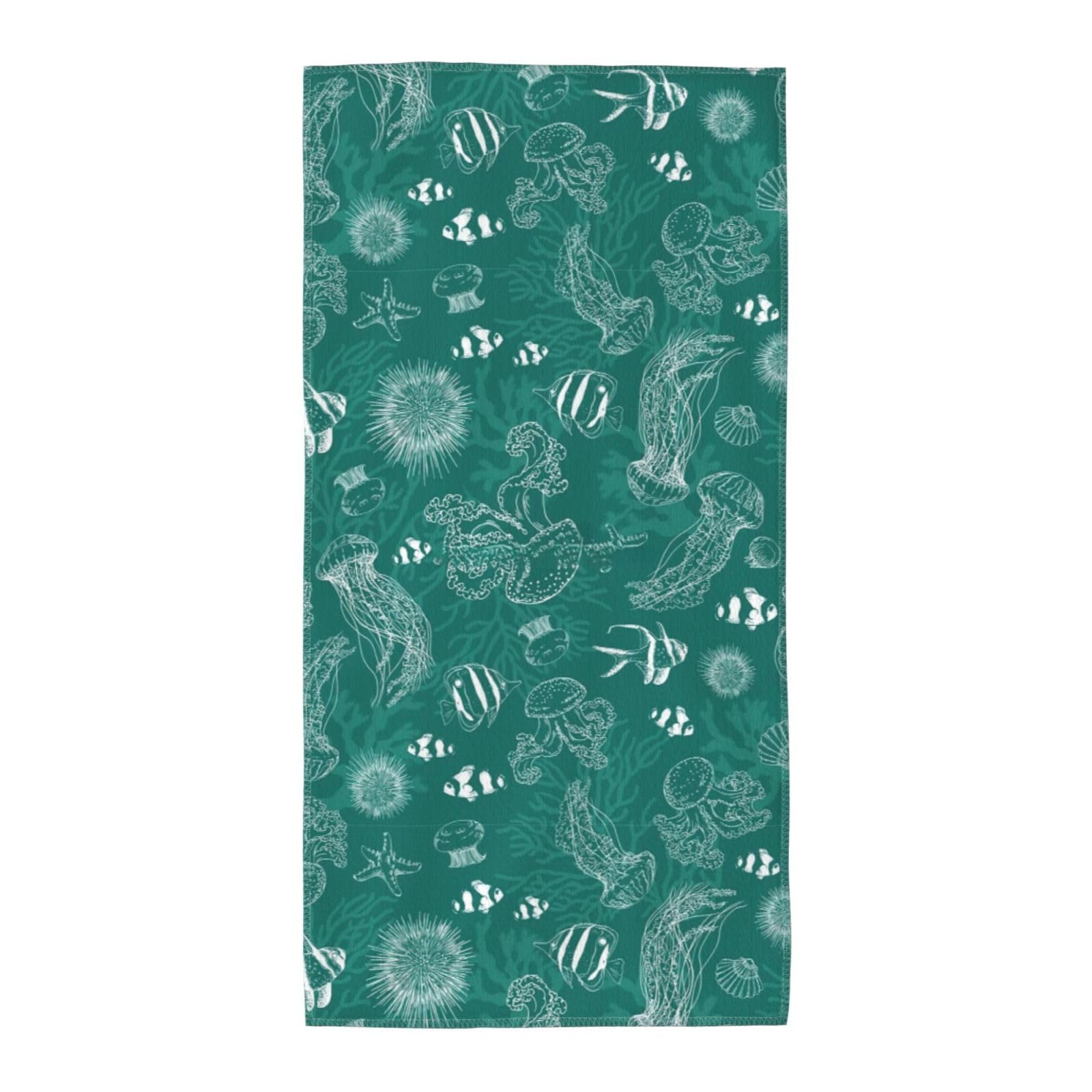 Cbaaghh Dolphins Flowers Sea Starfish Coral Seashell Print Towel, Towels Thick Face Towels Fast Drying Washcloth For Bath, Spa, Gym