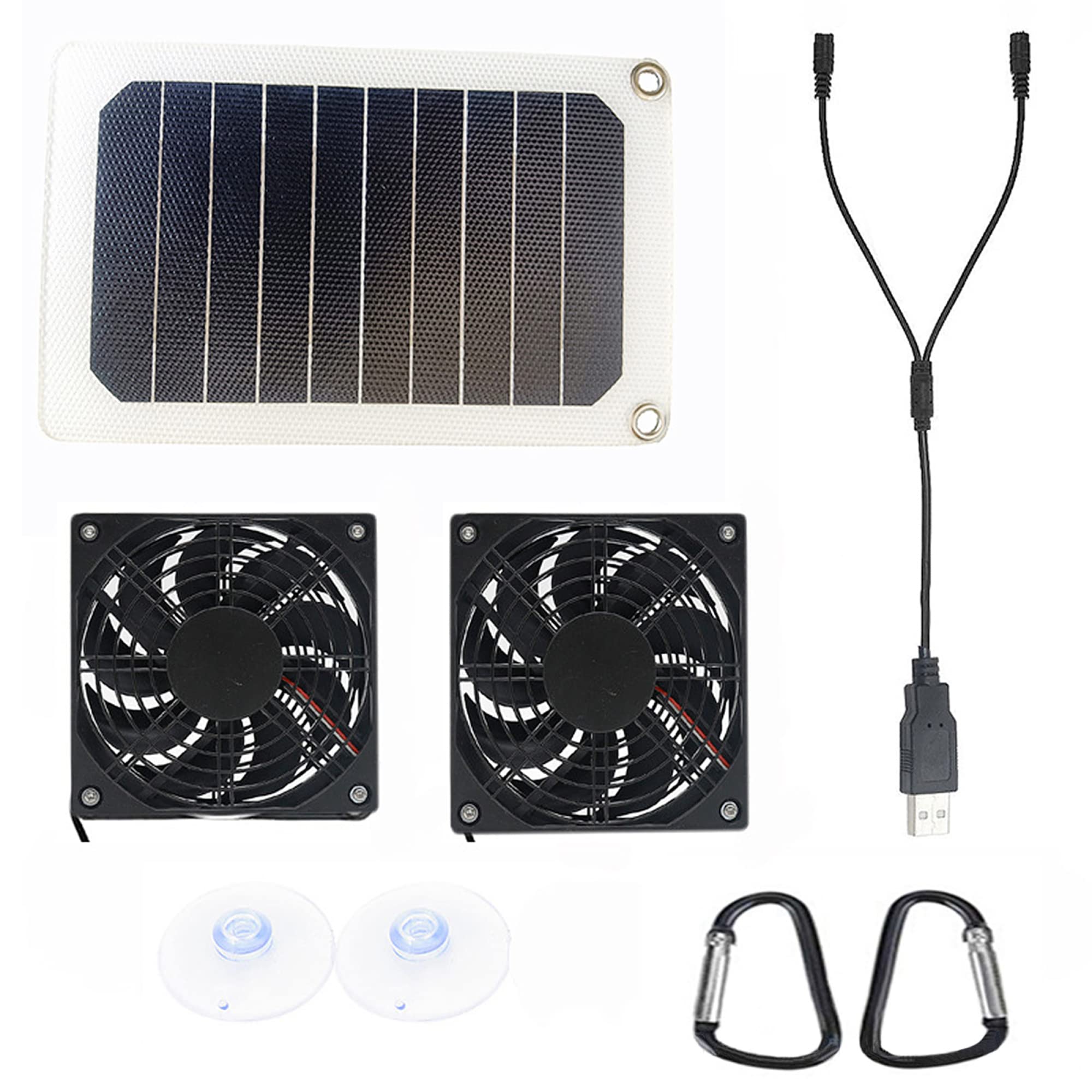 Paneles solares con ventilación de escape de doble ventilador 6V
