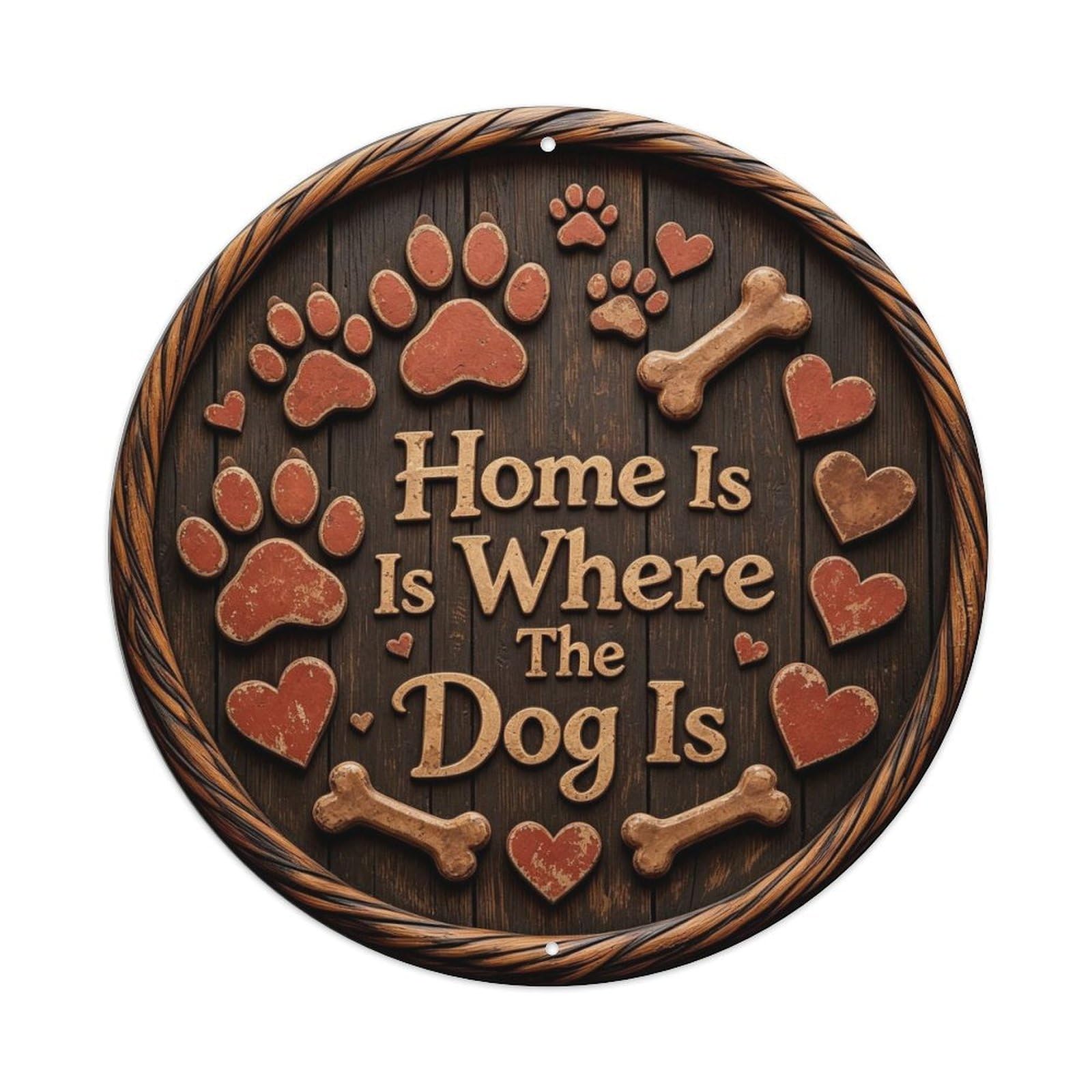 Home Is Where The Dog Is Metal Tin Sign Plaque