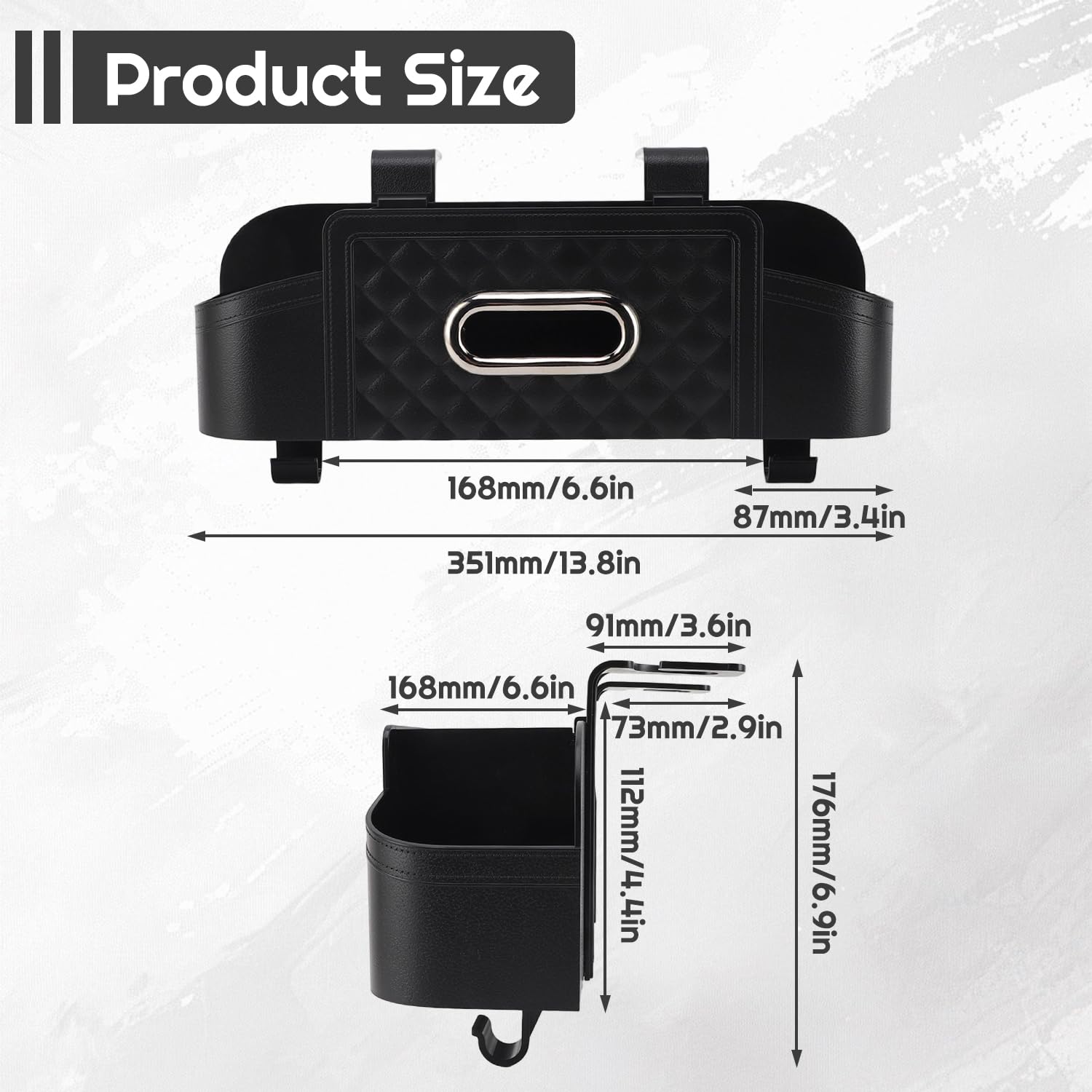 Tissting Organisateur De Dossier De Siège De Voiture Avec Porte-gobelet Et Boîte À Mouchoirs, Boîte De Rangement Multifonctionnelle En Plastique Pour Accessoires De Voyage En Voiture (Black)
