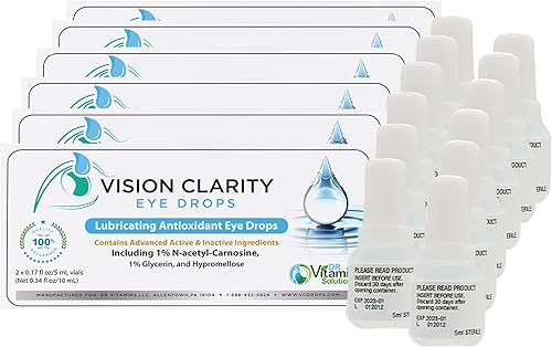 Vision Clarity Eye Drops con 1 de lubricantes de carnosina glicerina e hipromelosa gotas antioxidantes para ojos secos y cataratas gotas lubricantes