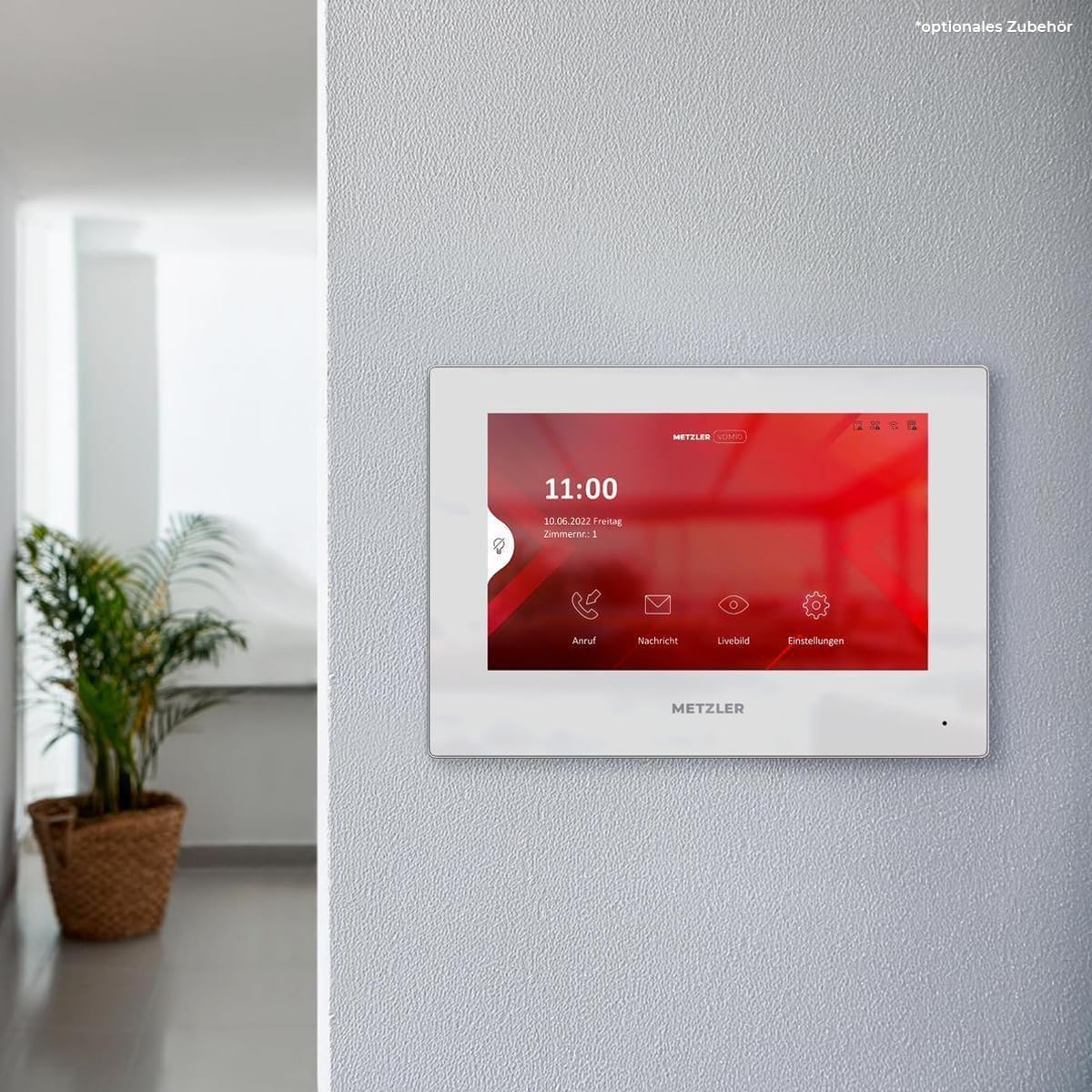 Metzler VDM10 2.0 Innenstation Home, 7 Zoll Touchscreen, 2-Draht IP, Weiß | 200 mm × 140 mm × 25.1 mm.