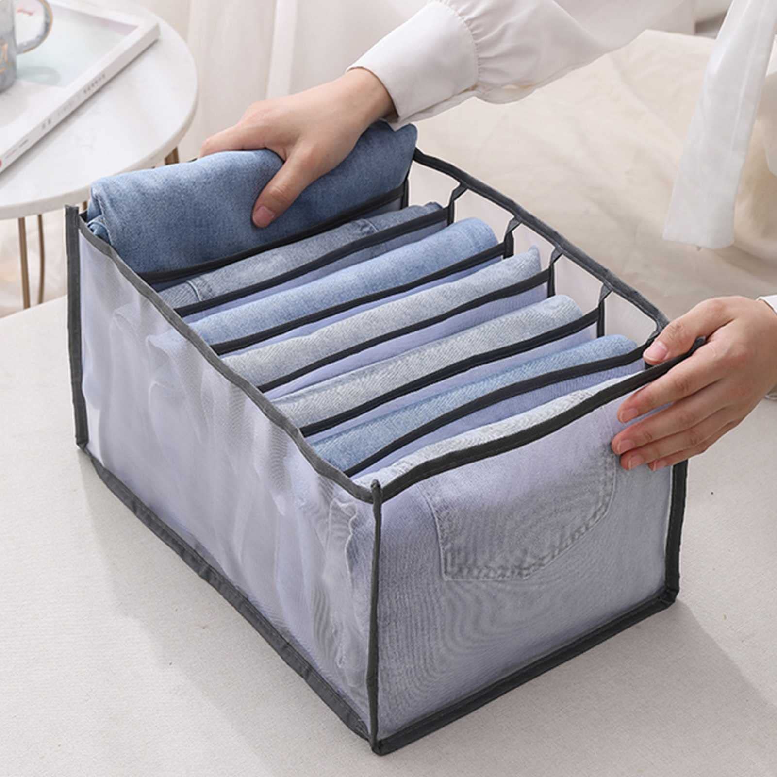 Organizador de Ropa de Closet de 8 Piezas, Organizador de Compartimiento de Jeans, Organizador de cajón Plegable for Camisas, Camisetas, Almacenamiento de Pantalones (Grande/pequeño)
