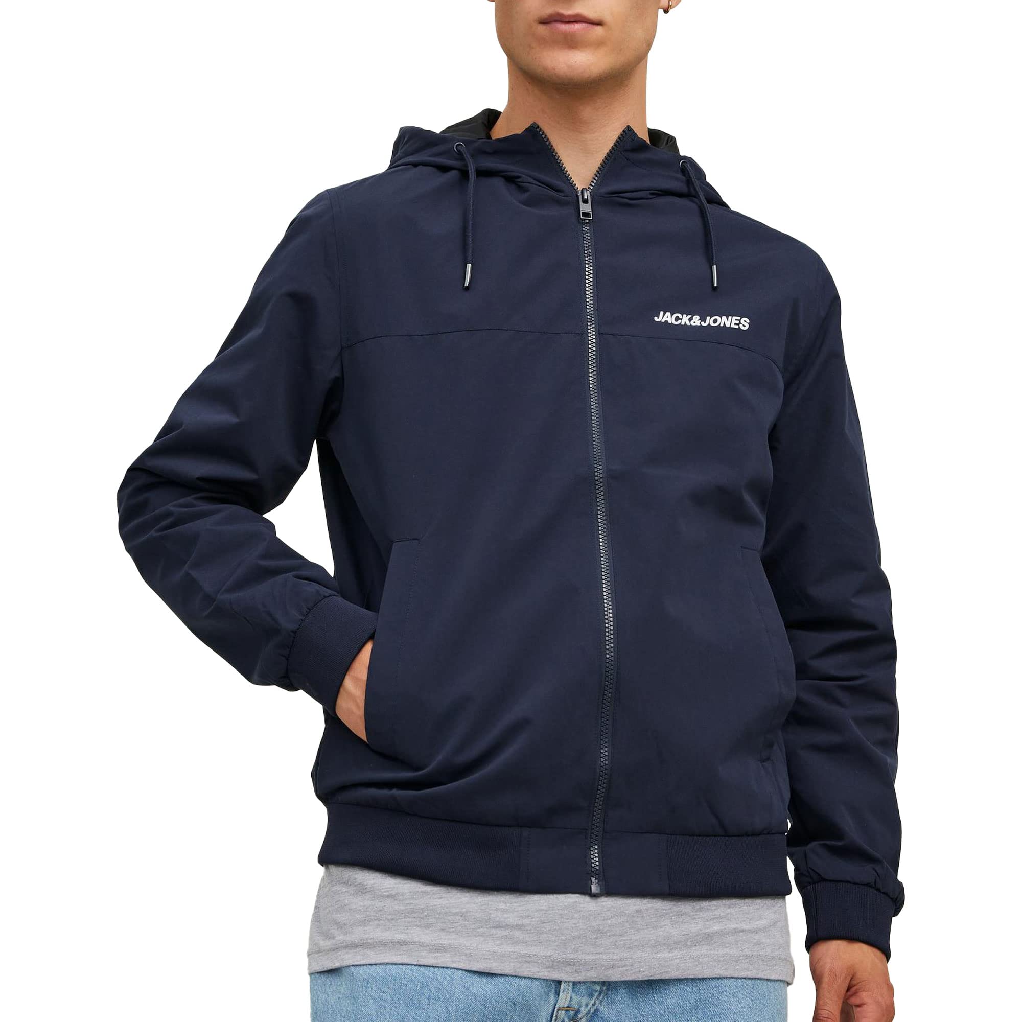mens Jjerush Blocking Hood Bomber-Noos Otw Bomber