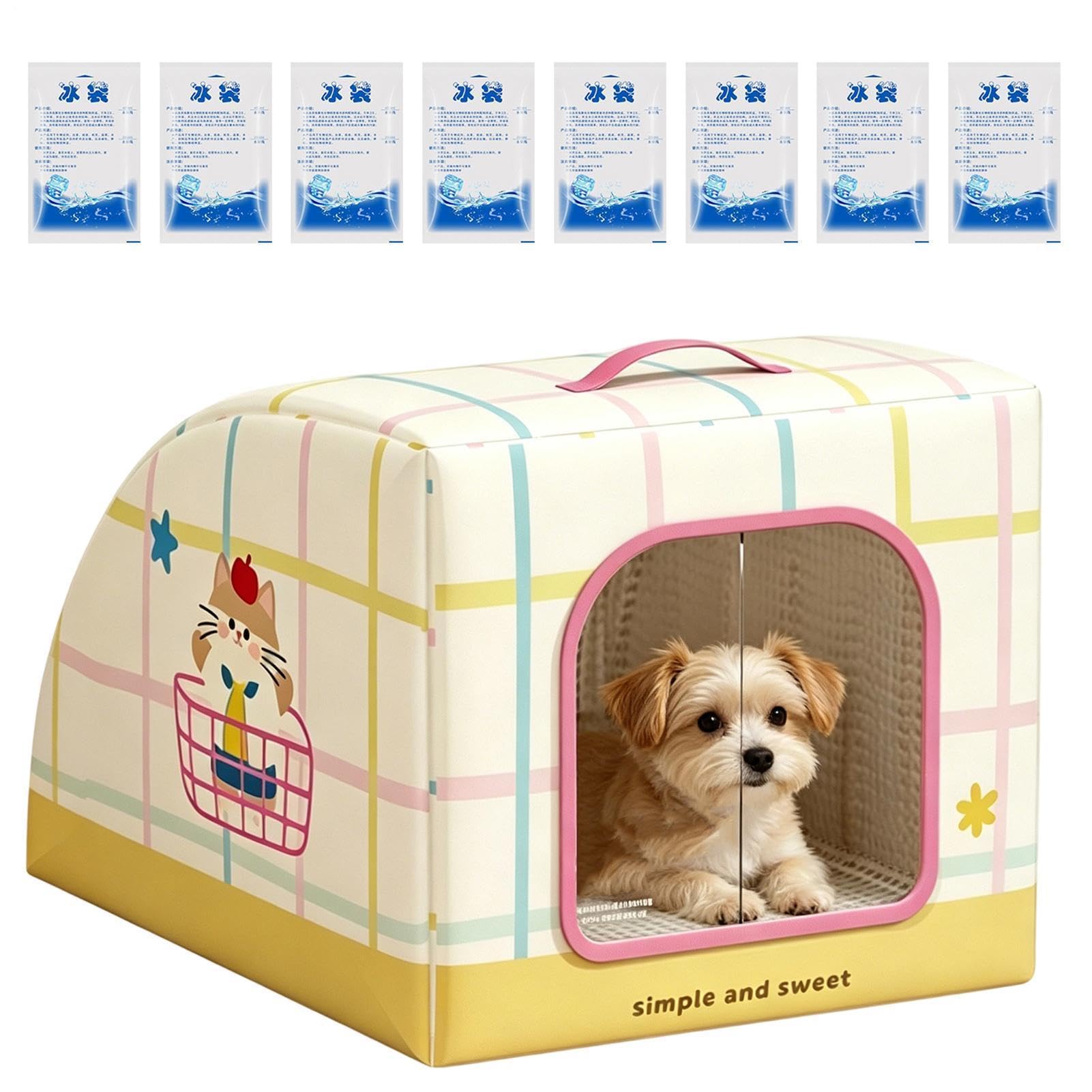 Cooling Cat Bed, Summer Pet House, Portable Insulated Bed With Handle