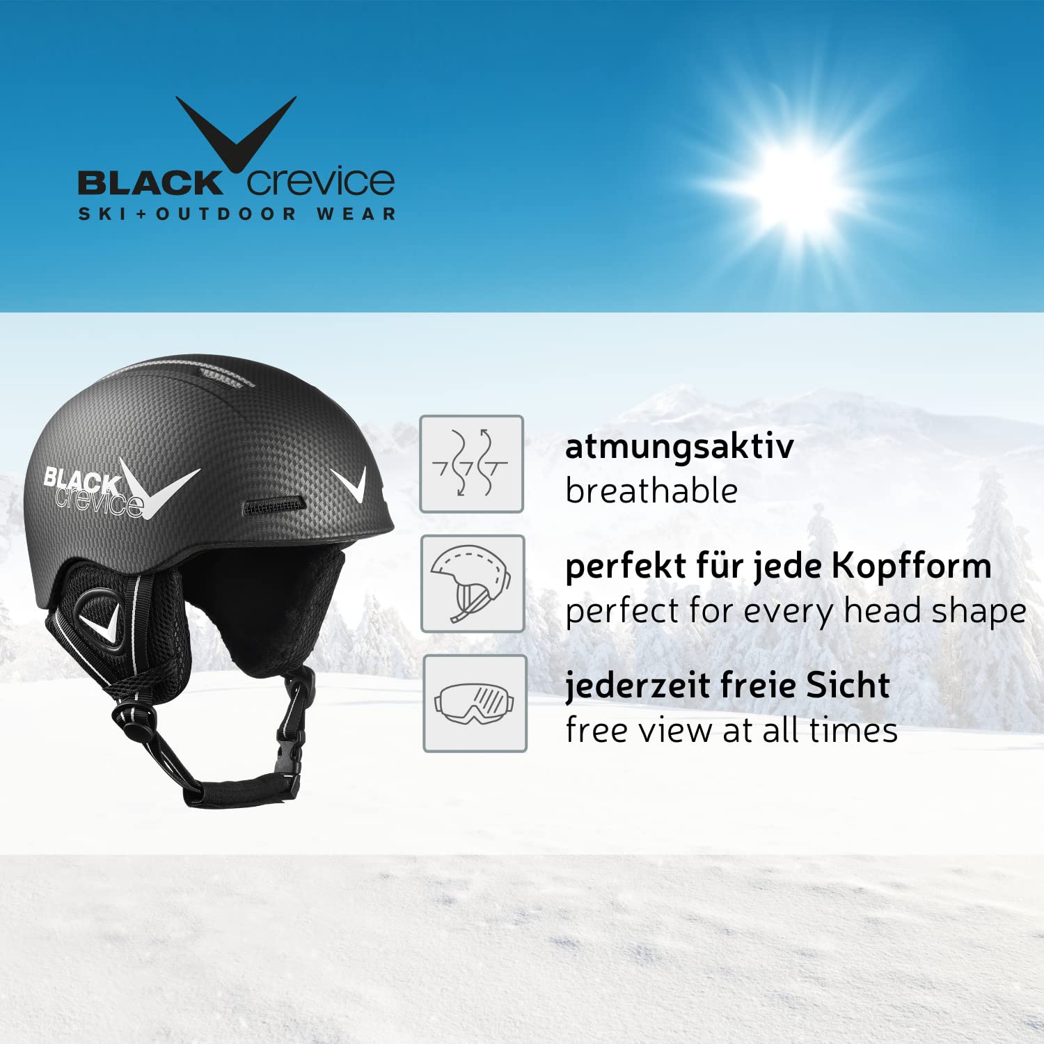 BLACK CREVICE Casco da sci per bambini Stubai I Casco da sci dal design sportivo in diversi colori I Casco da sci antiurto unisex I Casco da sci traspirante I Misura regolabile