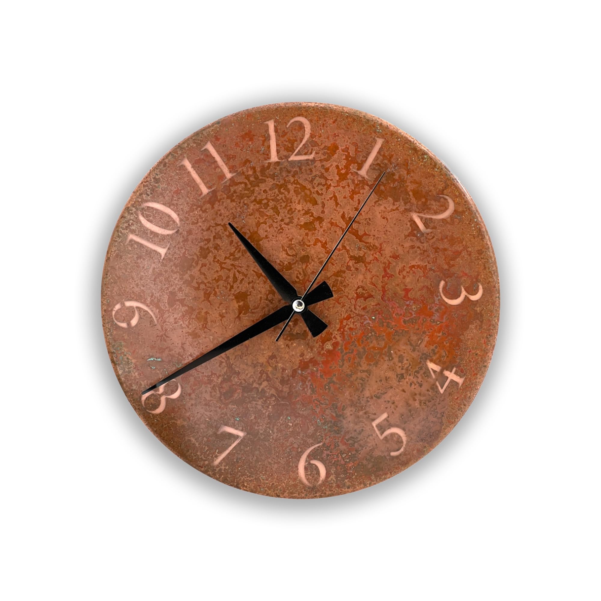 nooc art Handmade Pure Copper Wall Clock for Home Decoration, Decor Clock for Living Room, Bedroom and Kitchen, Rustic Decorative Mural Clock Art for