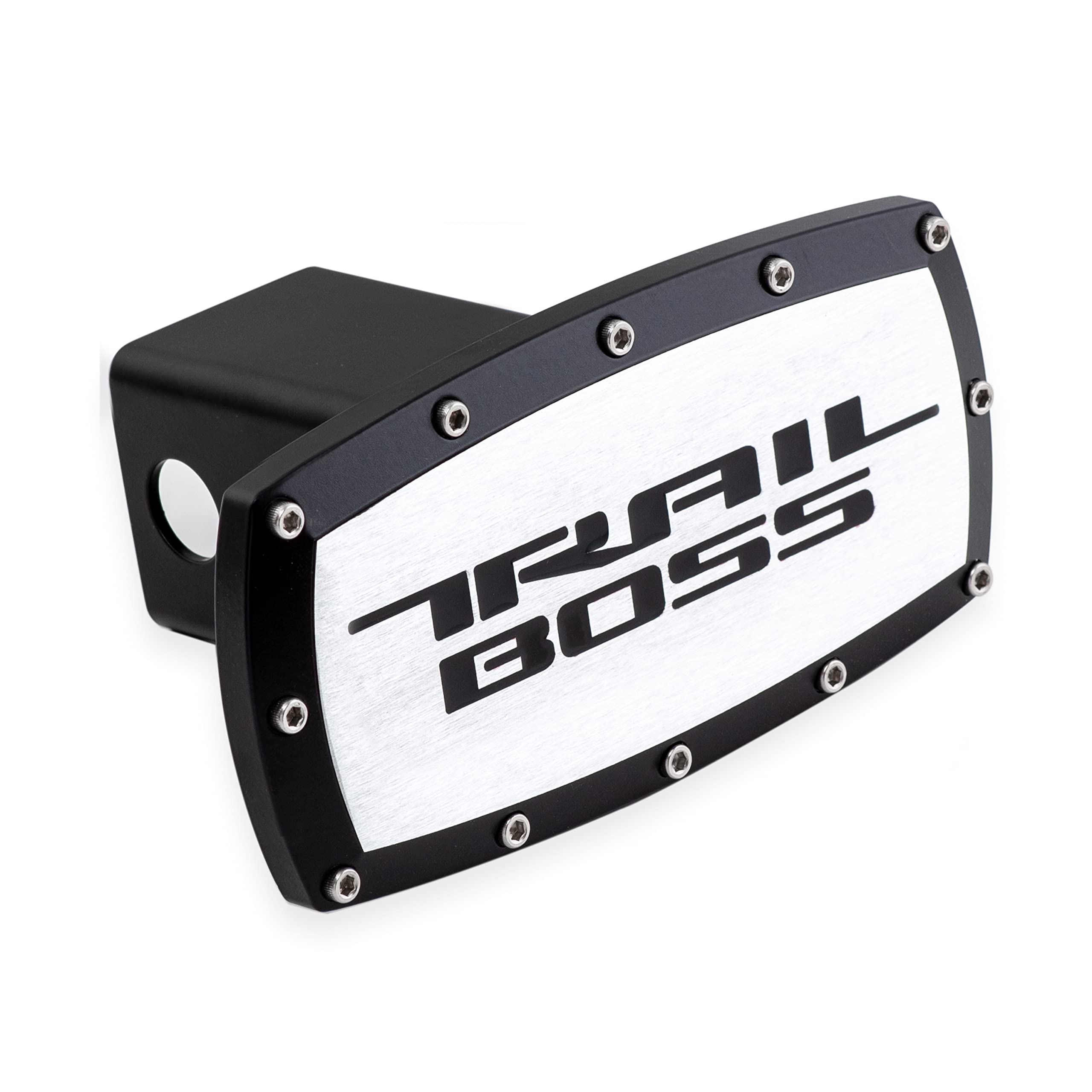 Trail Boss Billet Hitch Cover, Black Rectangle