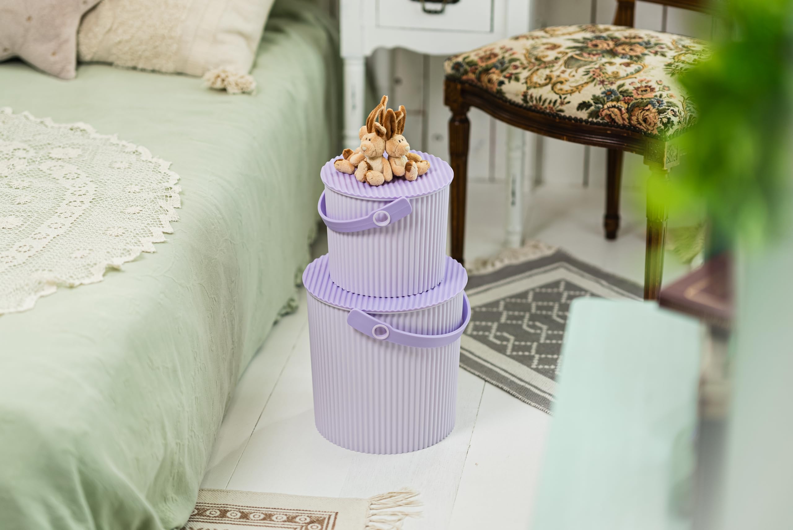 Yawata Kasei Sertevier Cubo con tapa Omni Uti LL Macaron Peach 33.0 x 31.0 x 33.8 cm (20 L) sceltevie omnioutil LL macaron fabricado en Japón