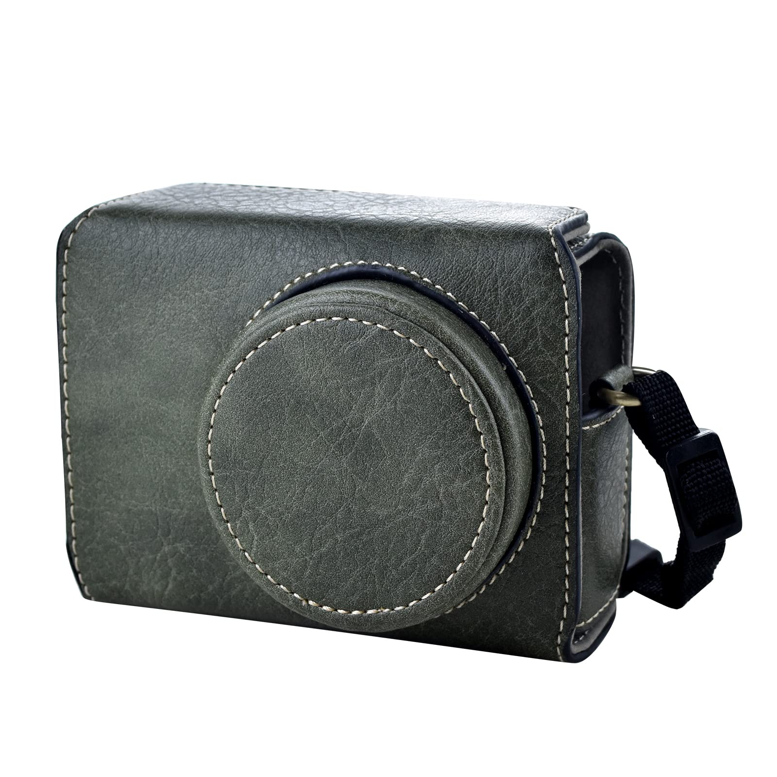 Rieibi GR IV/GR III/GR IIIx Tasche – Vintage PU Leder Kameratasche für GR IV GR IIIx GR III GRIII GR3 DSLR Kamera – Schutzhülle mit Riemen - Grün