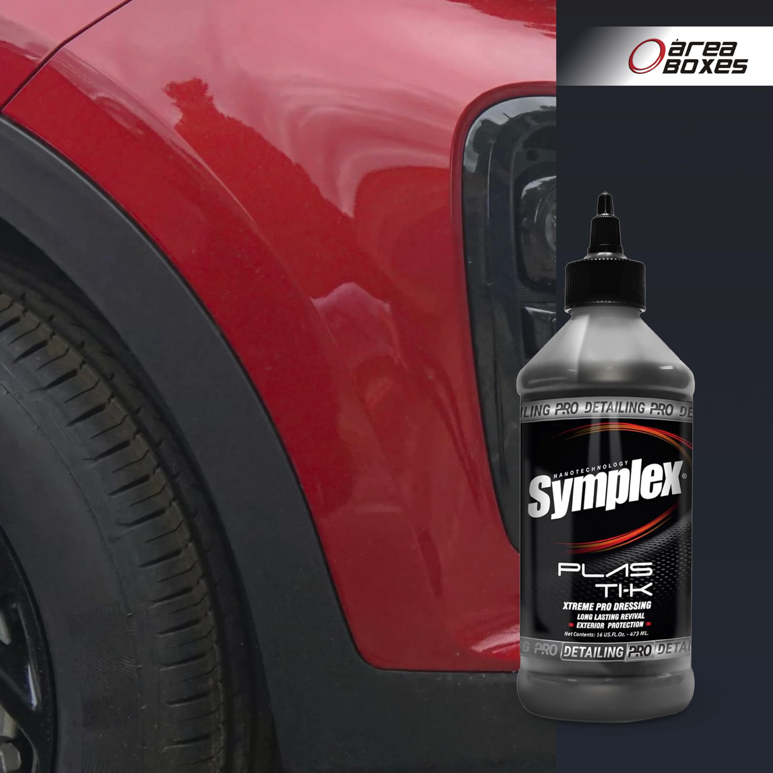 Idratante per plastica esterna per auto [Symplex Plasti-K] senza grasso. Protezione UV e finitura satinata. Rinnovatore resistente all'acqua e alla pioggia | Detailing professionale (PLASTI-K, 948 ml)