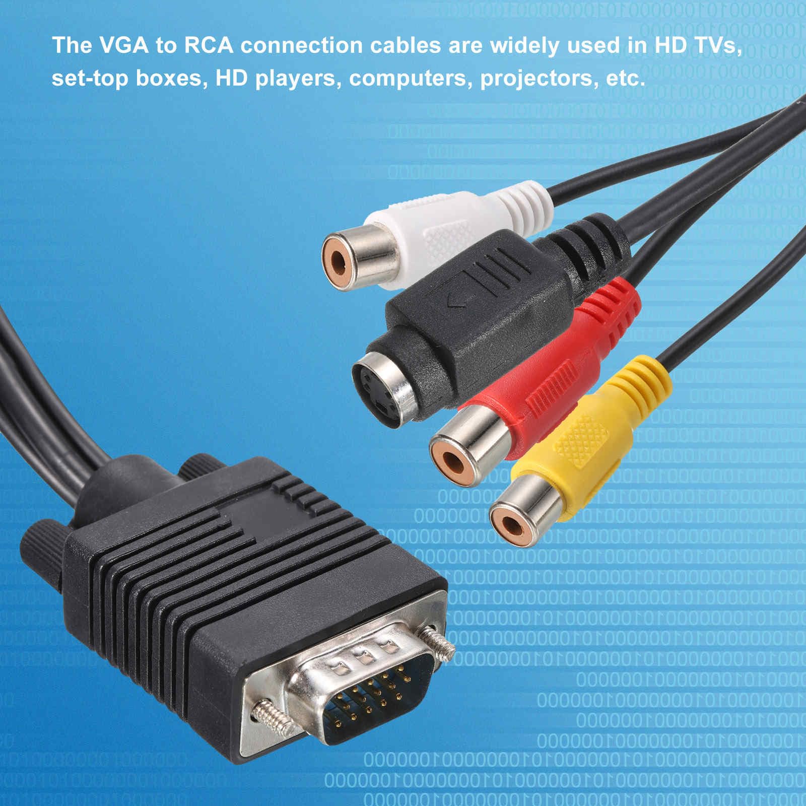 Amazon.com: MECCANIXITY VGA to RCA Cable, 3RCA + S-Video Adapter