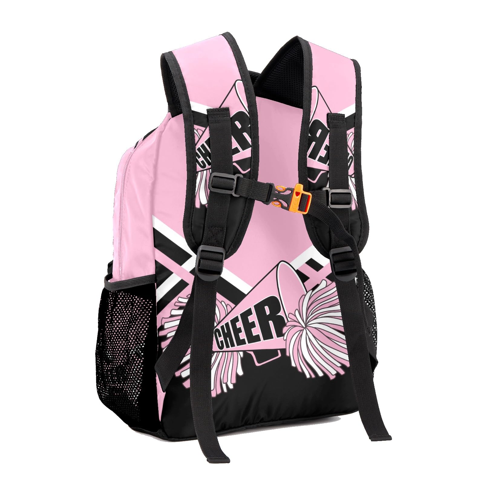 Zaaprint Personalized Cheer Pink Cheerleaders Multifuction Schoolbag Backpack with Name Text for Women Men Gift